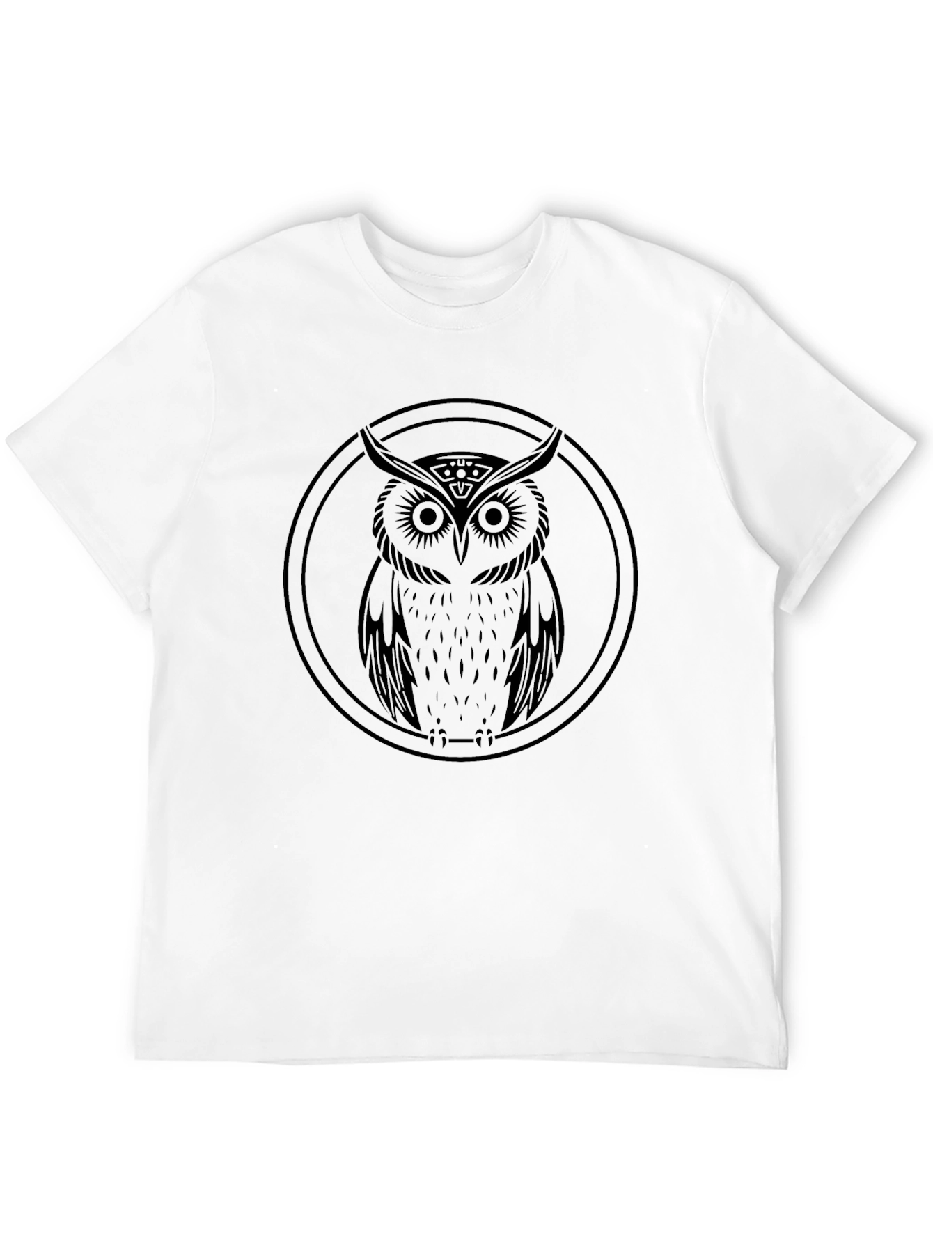 Black Men's Black Owl Graphic Tee view 12