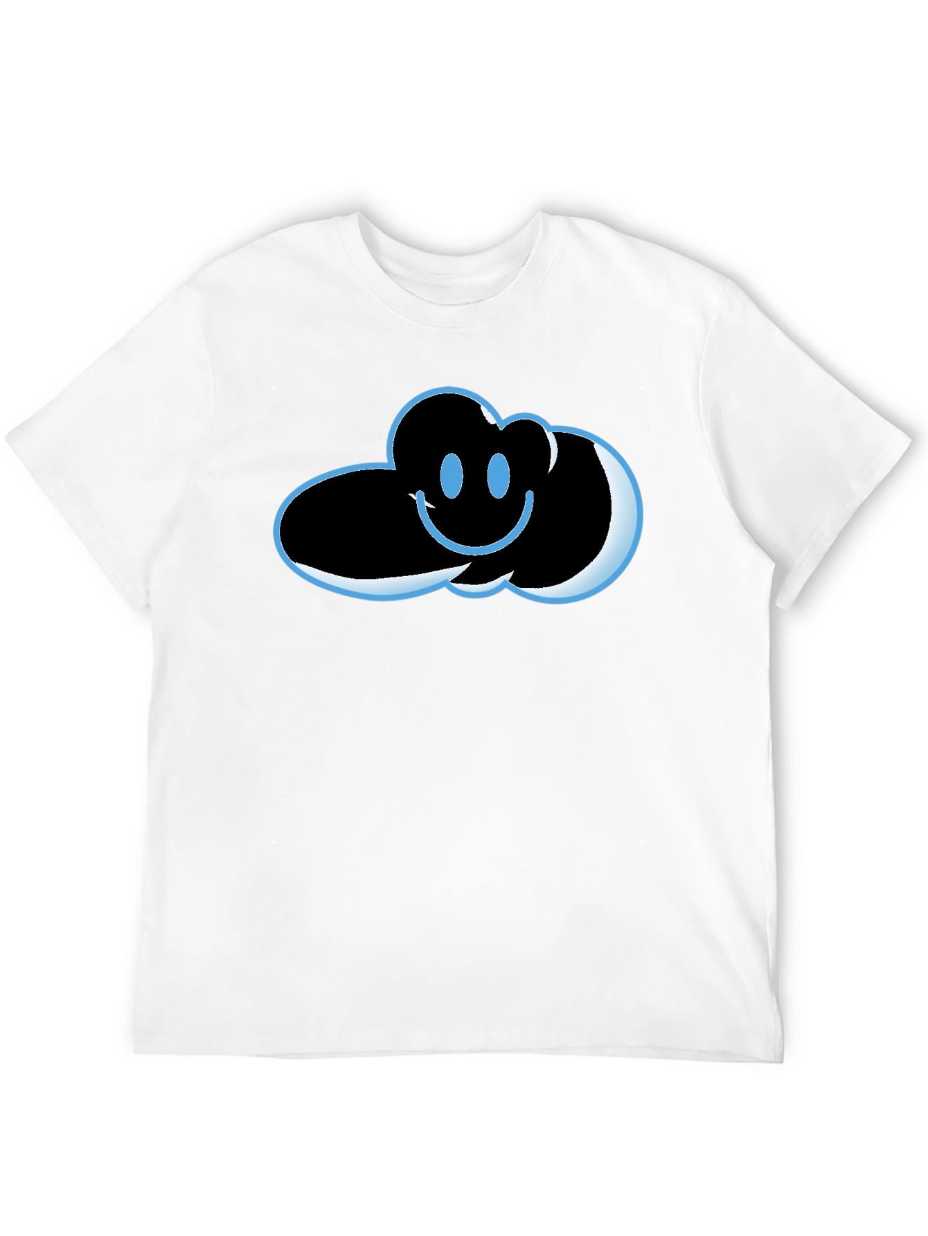 Black Cloud Smiley Graphic T-Shirt - Soft Cotton Blend view 12