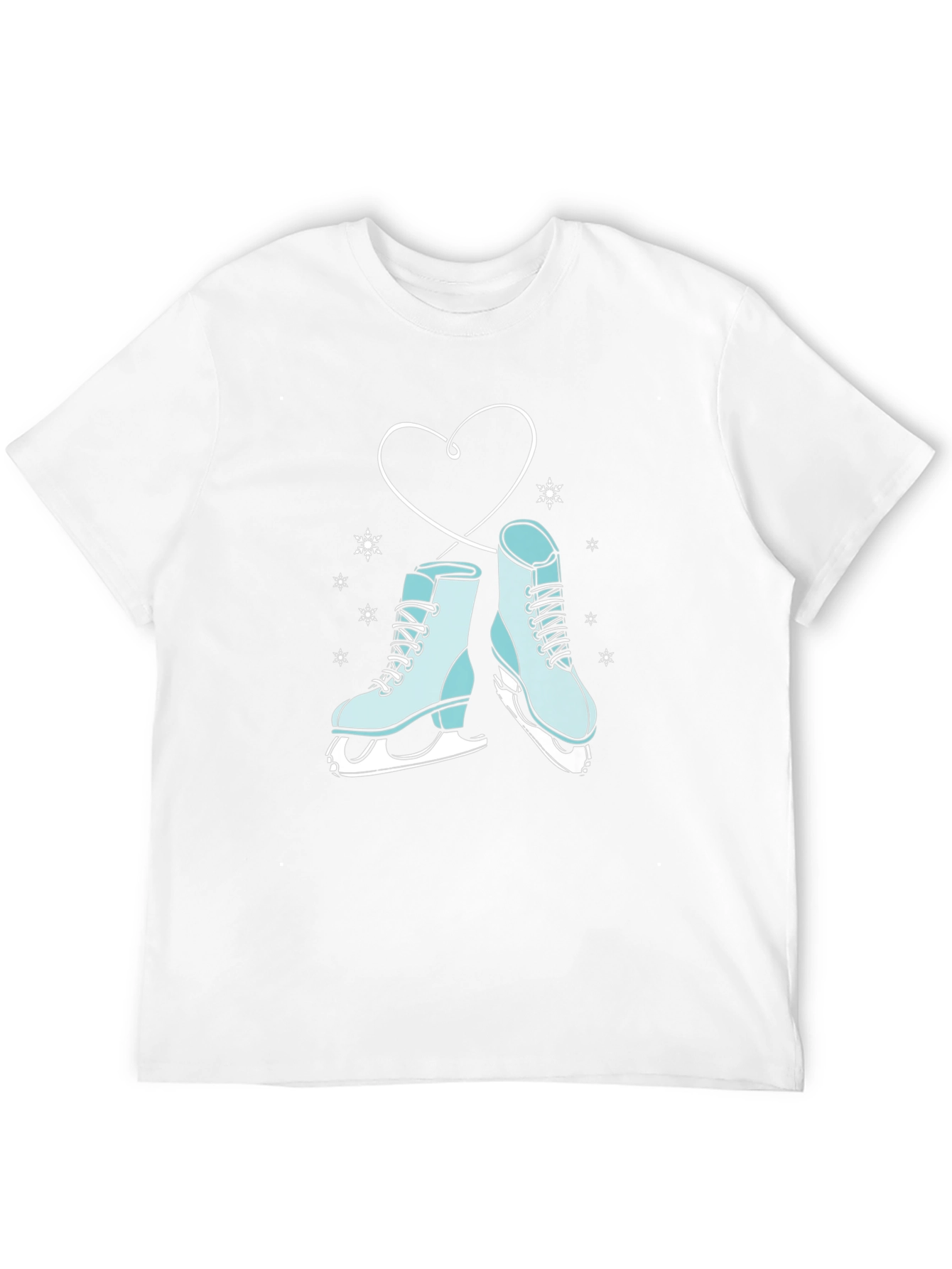 Black Ice Skate Heart Graphic Tee - Winter Fashion view 12
