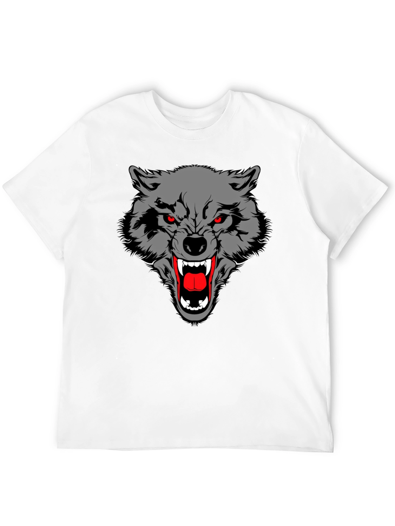 Black Black T-Shirt with Wolf Graphic view 12