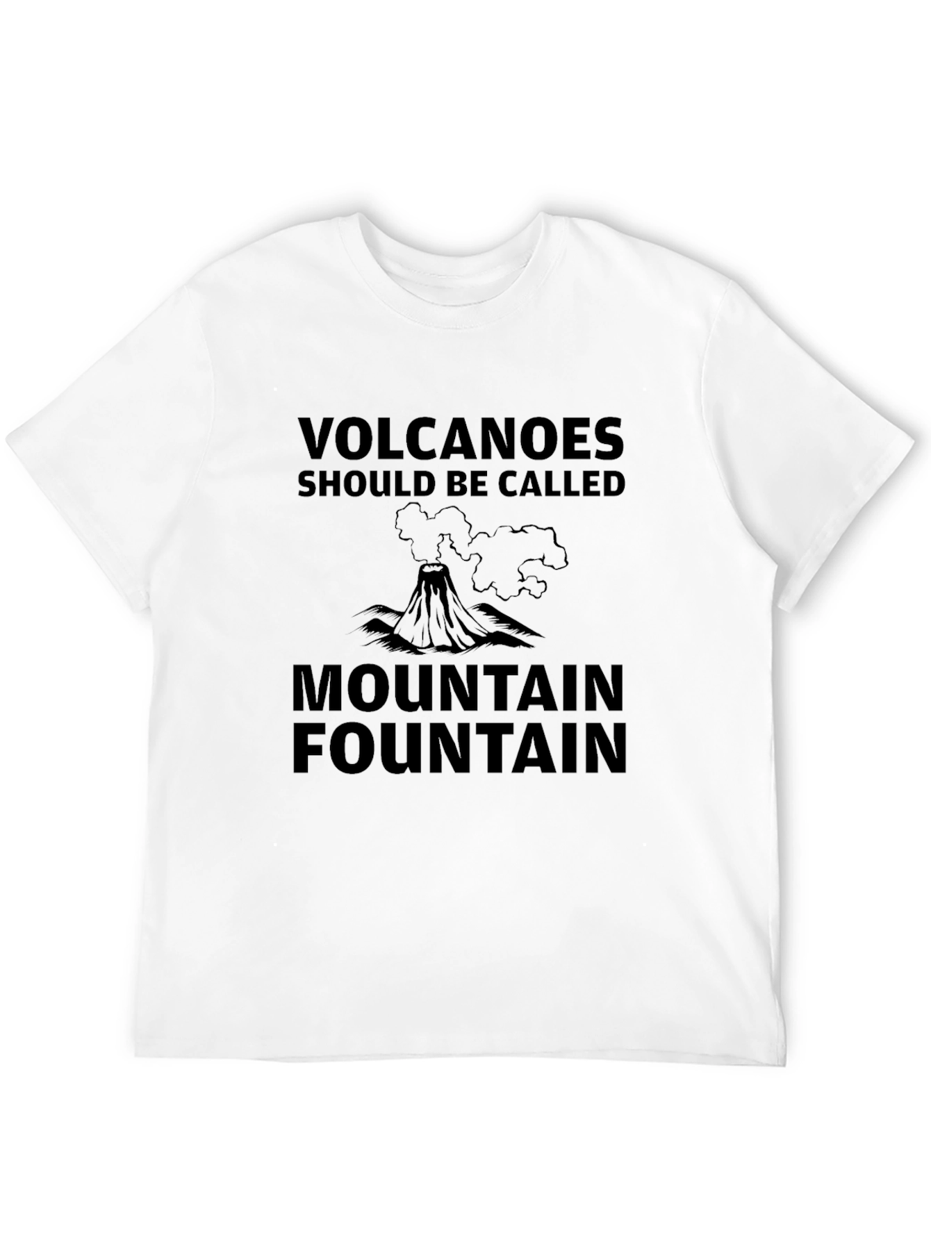 Black Volcano Mountain Fountain T-Shirt Funny Graphic Tee view 12