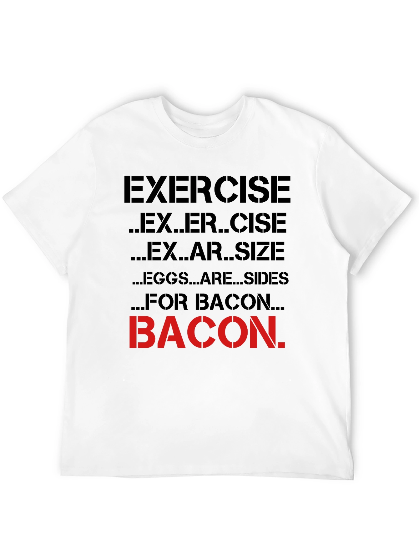 Black Funny Bacon Exercise T-Shirt view 12