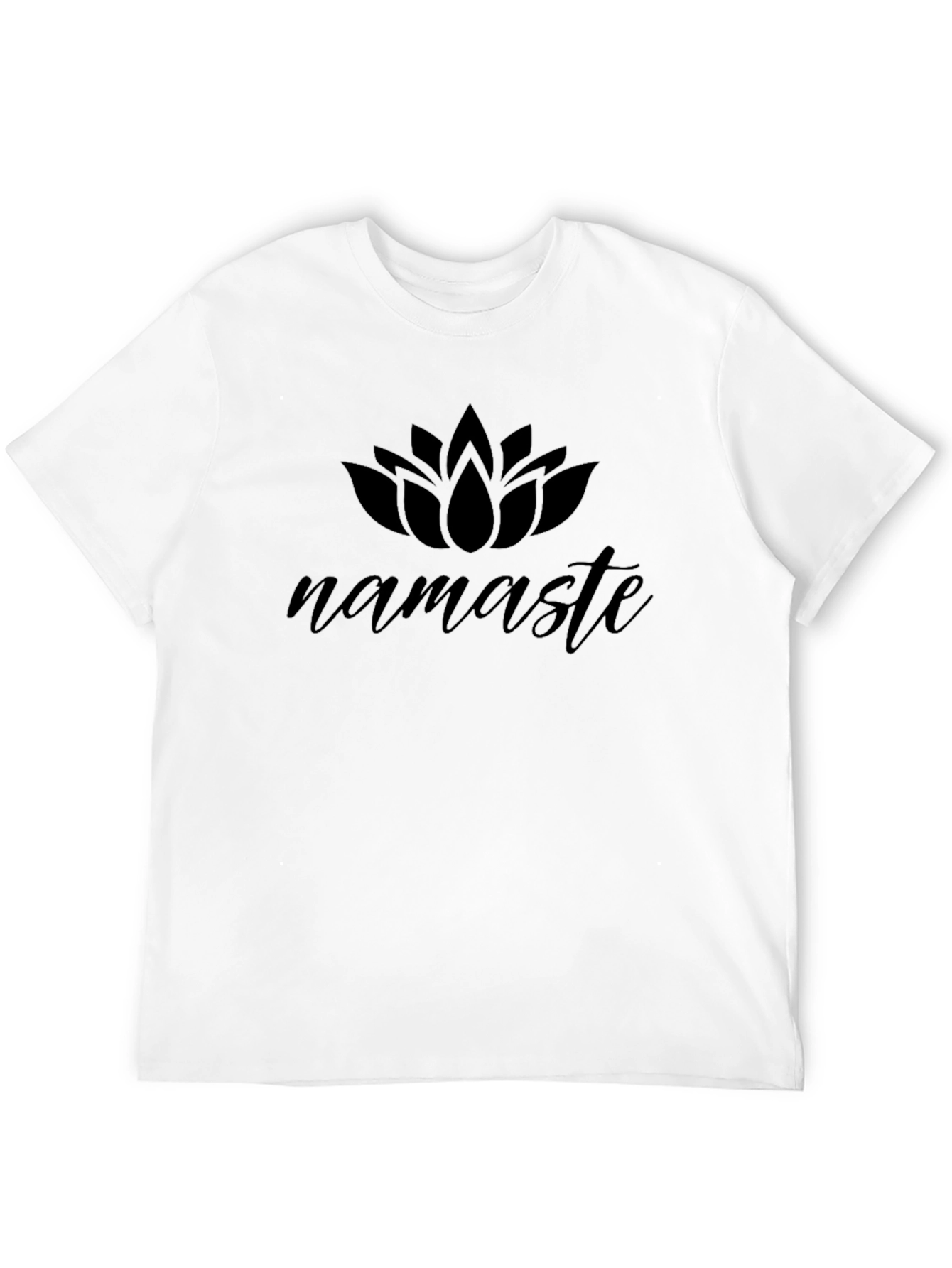 Black Namaste Lotus Graphic Tee - Black Cotton Comfort view 12