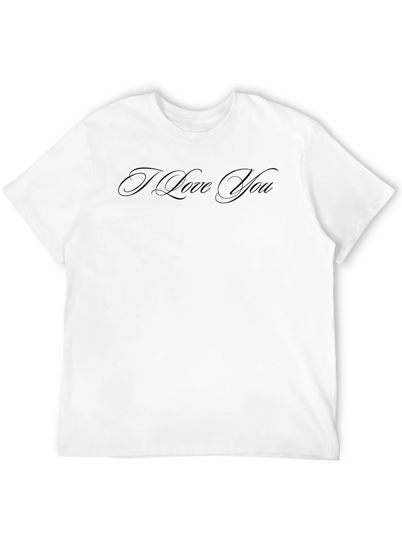 Black Elegant "I Love You" Black T-Shirt view 12