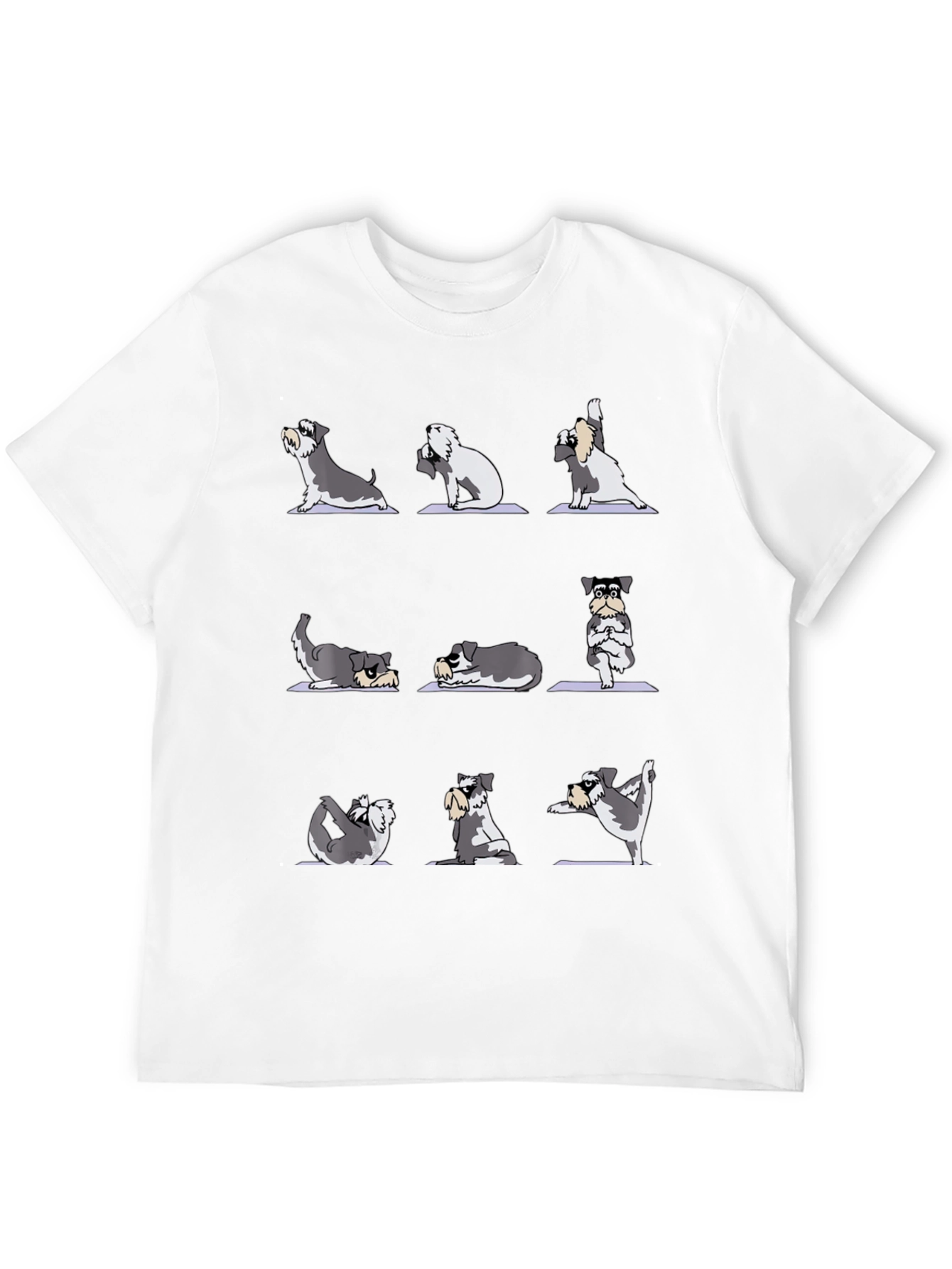 Black Yoga Dog T-Shirt - Zen Schnauzer Poses view 12