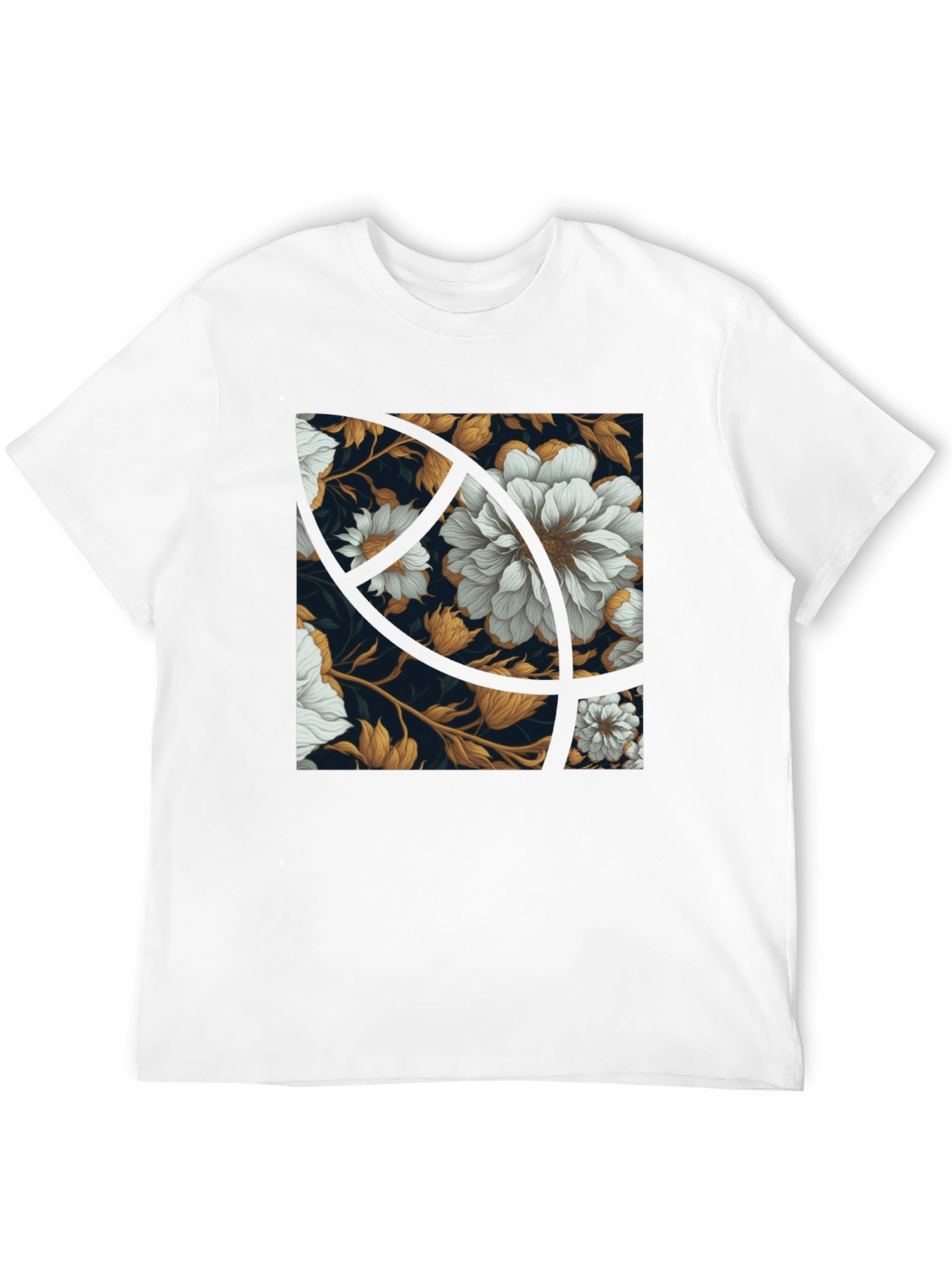 Black Floral Graphic Print Black Crew Neck Tee view 12