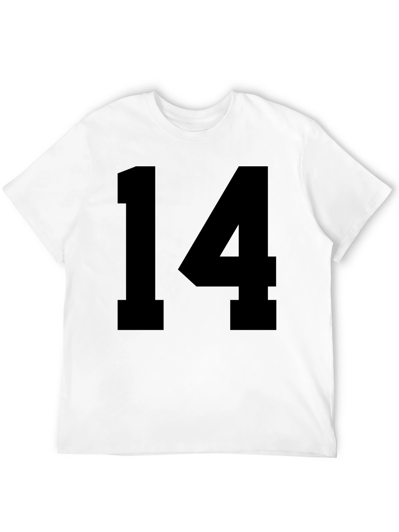 Black Black T-shirt with Bold "14" Number view 12