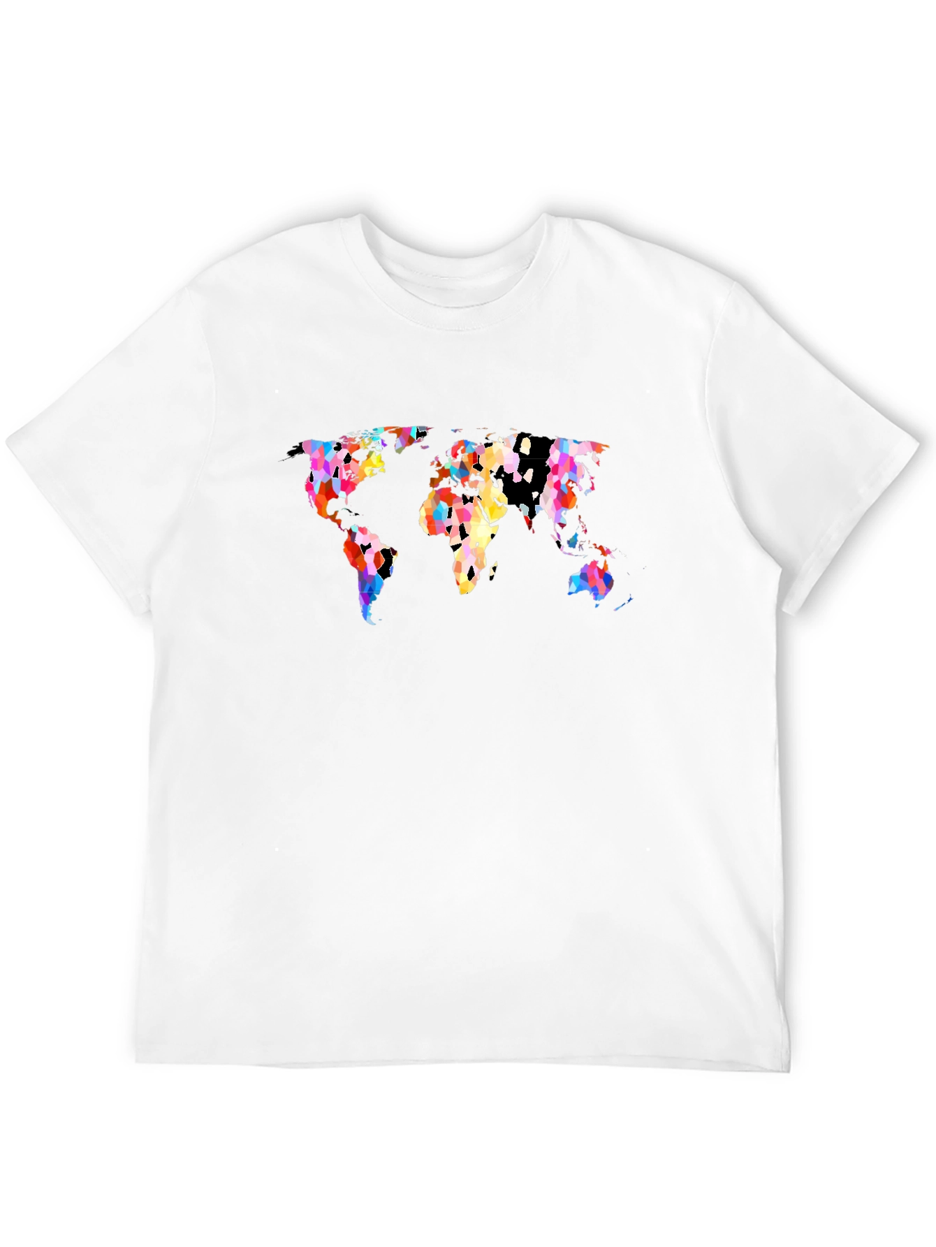 Black Colorful World Map Graphic T-Shirt - Black view 12
