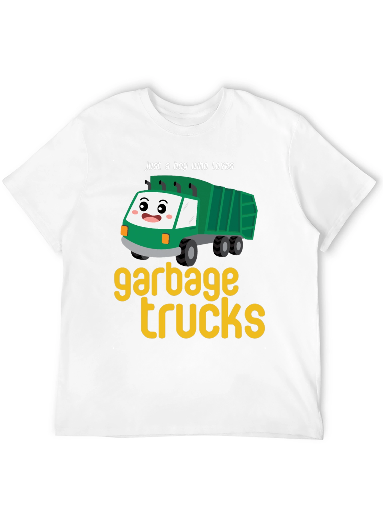 Black Garbage Truck Lover Tee - Boy's Cute Cartoon Truck T-Shirt view 12