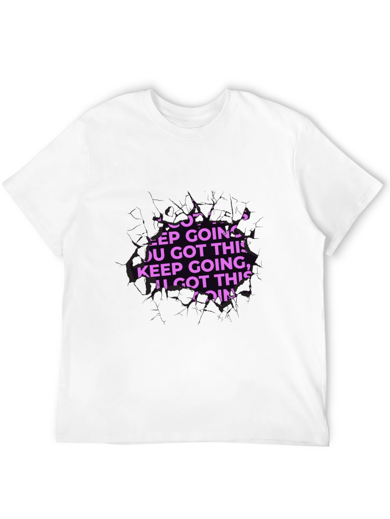 Black Motivational Keep Going Graphic Black T-Shirt view 12