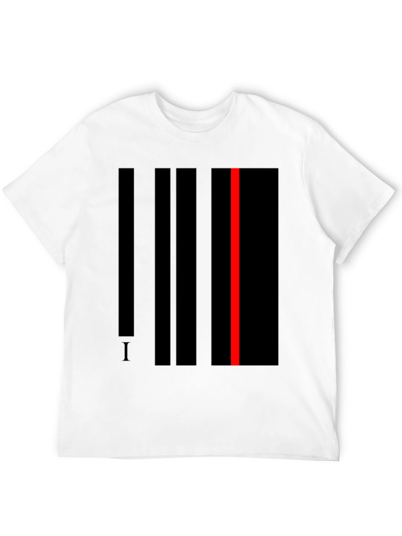 Black Striking Abstract Line Art T-Shirt - Black view 12