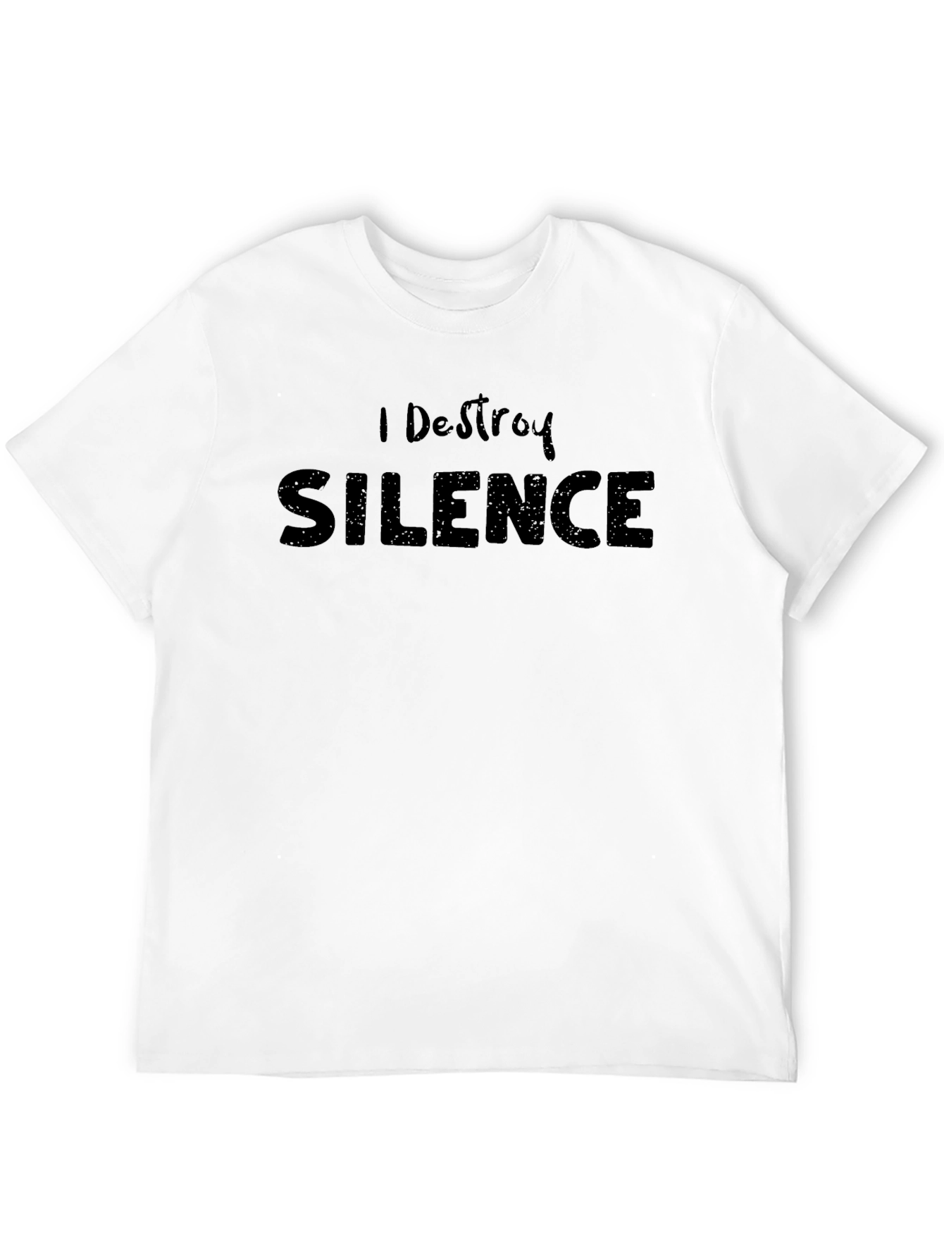 Black I Destroy Silence Black Graphic T-Shirt view 12