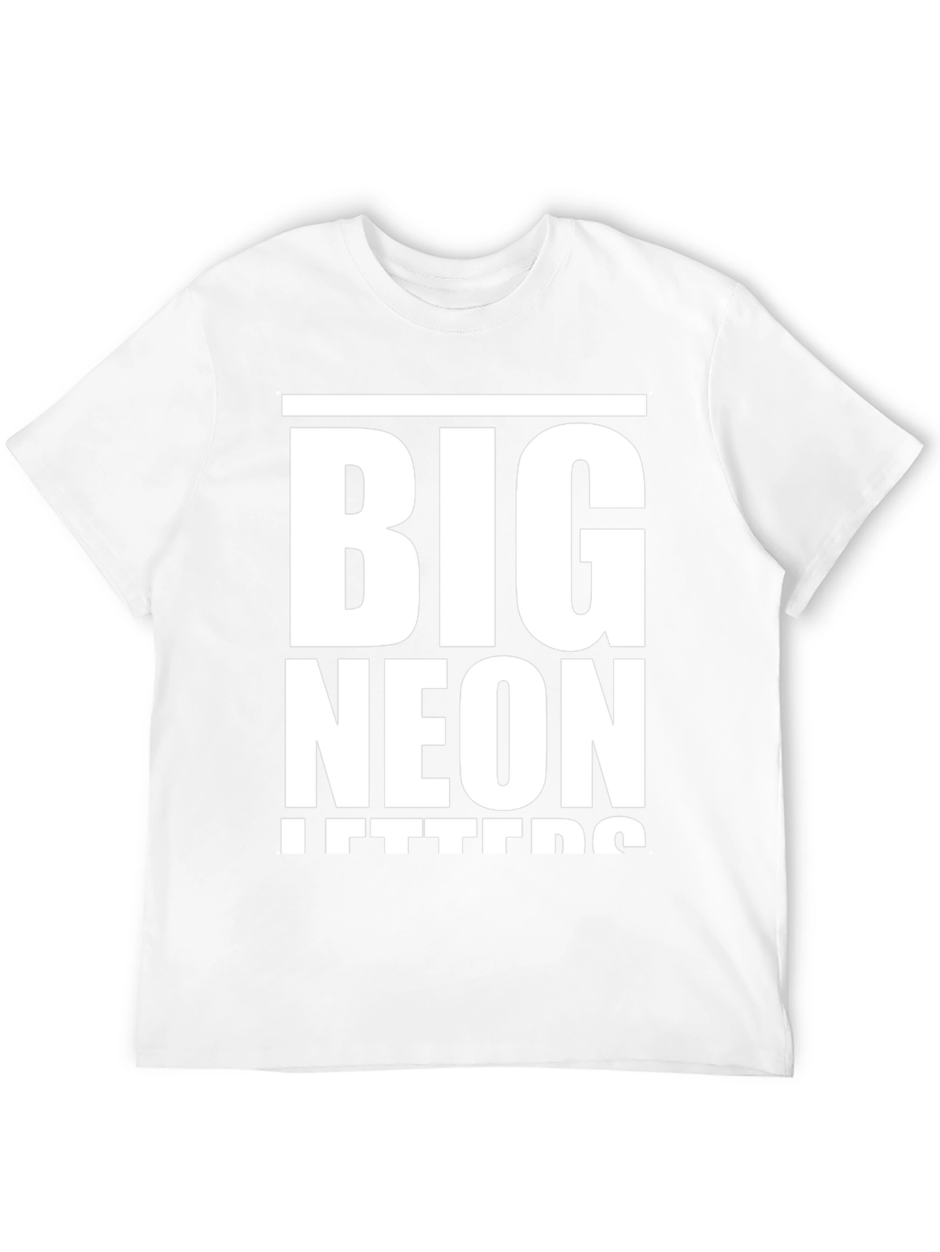 Black Big Neon Letters Graphic T-Shirt view 12