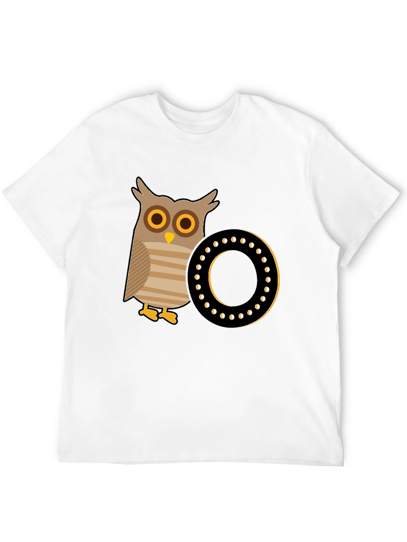 Black Owl and Letter 'O' T-Shirt view 12