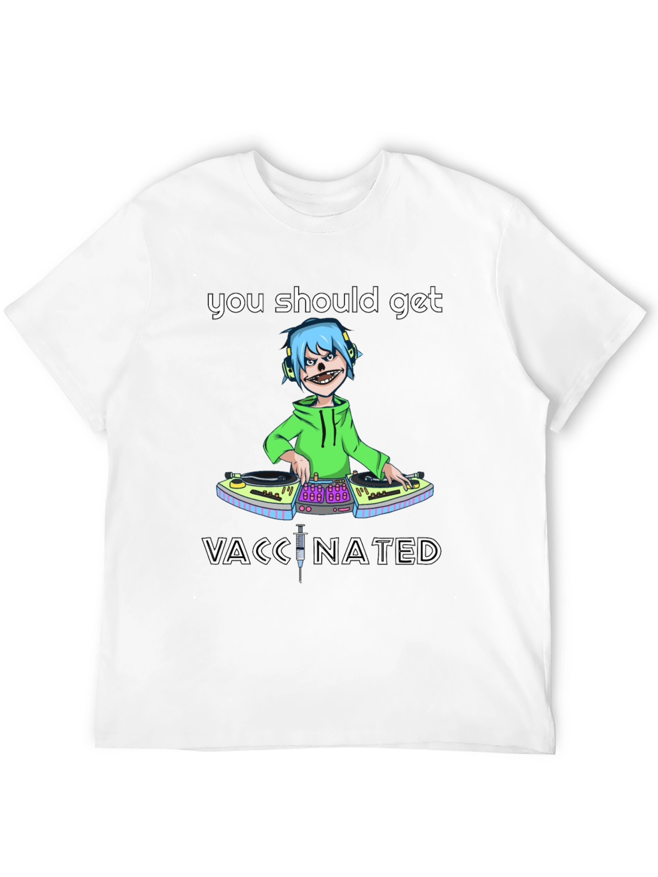 Black Vaccinated DJ Graphic Tee - Stylish & Comfy view 12