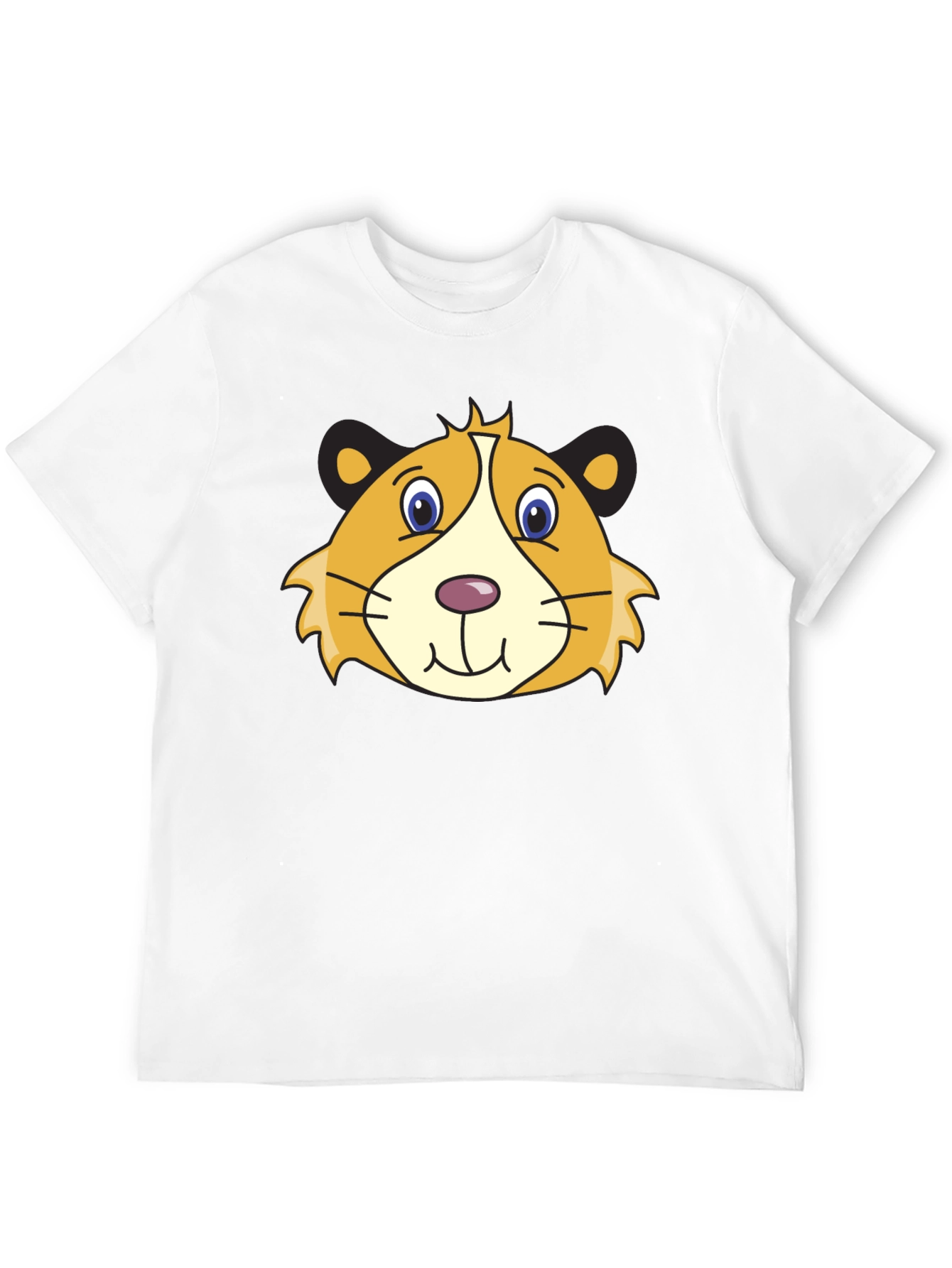 Black Cartoon Guinea Pig Graphic Tee - Black Cotton T-Shirt view 12