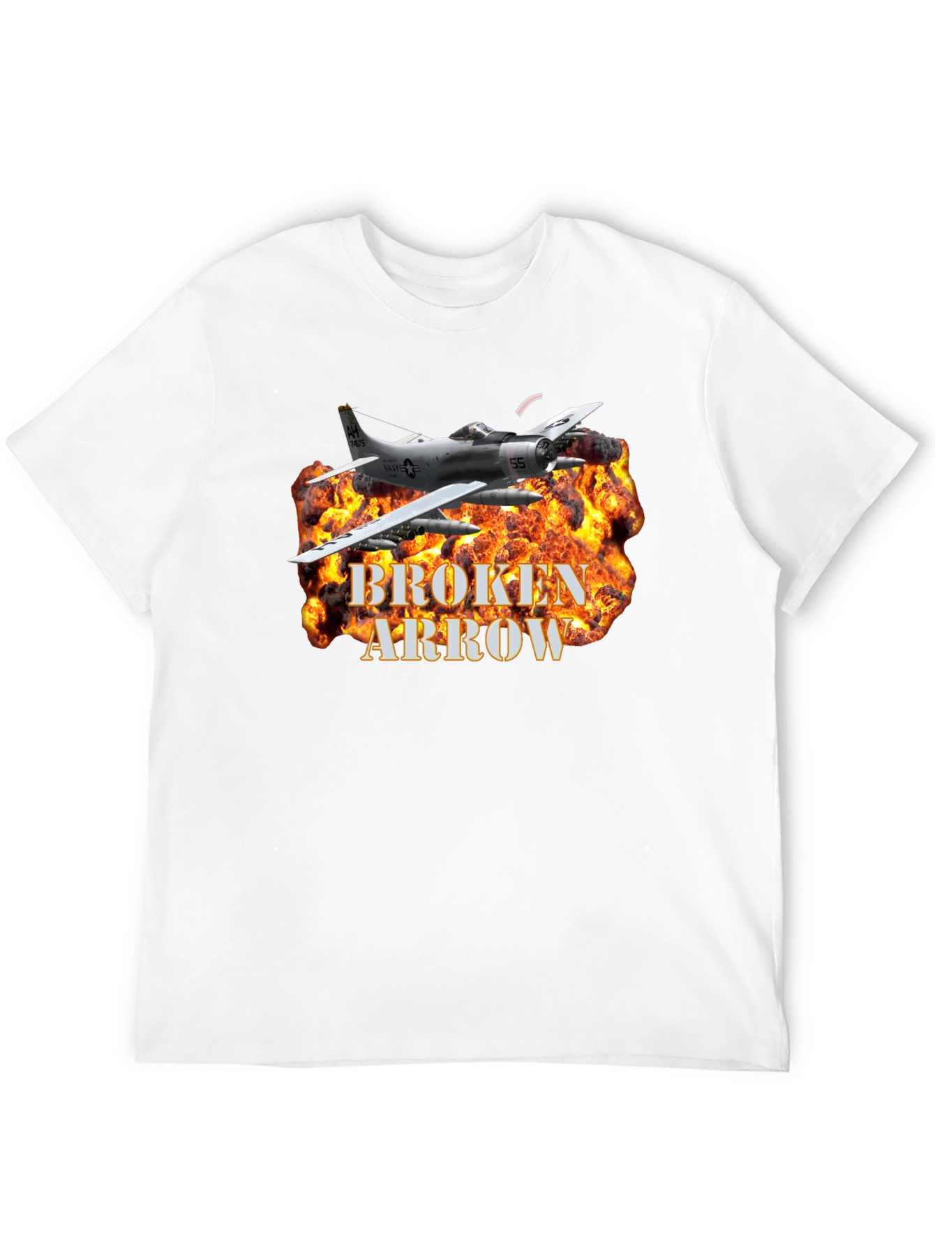 Black Broken Arrow Fire Plane T-Shirt view 12