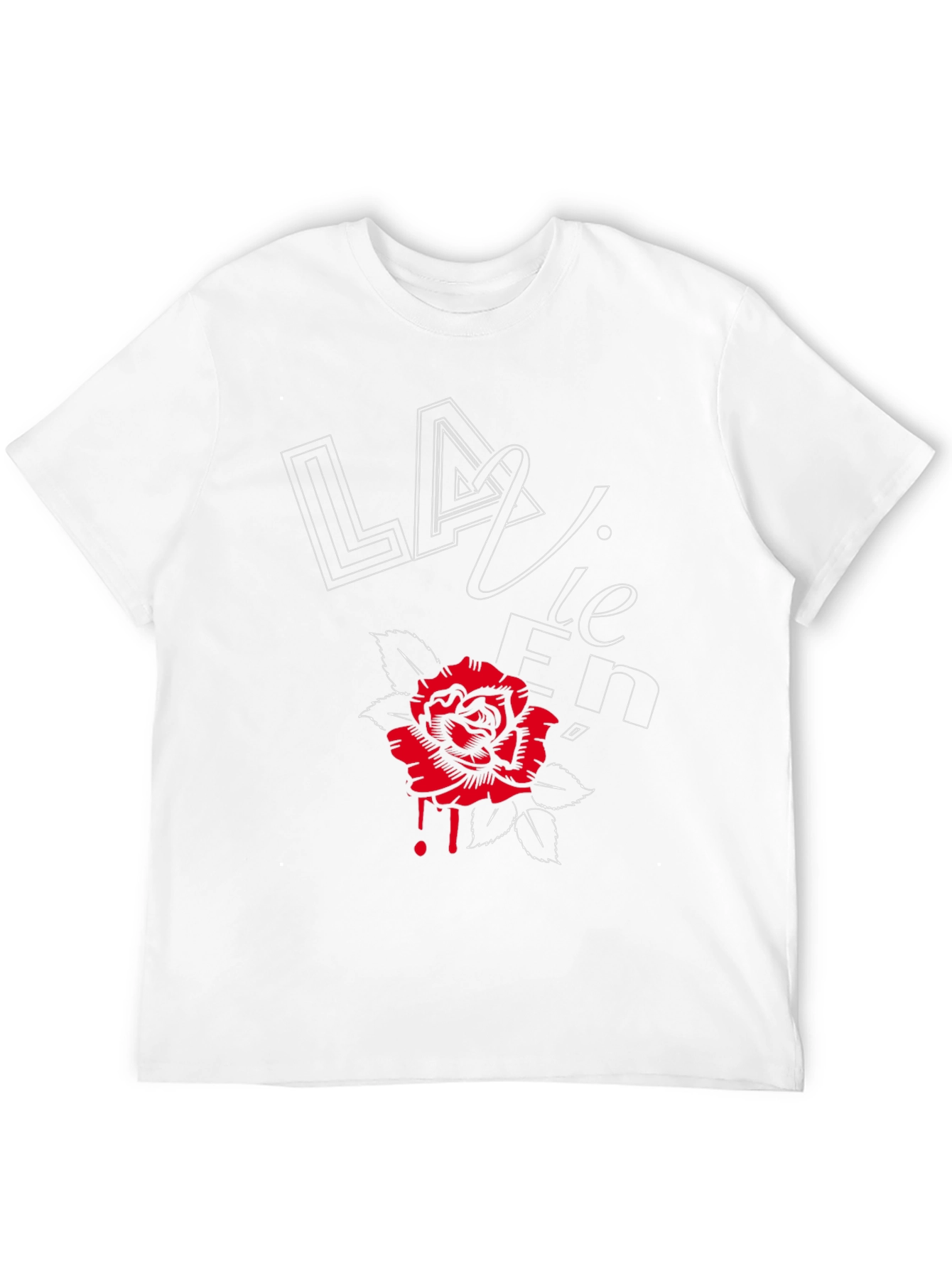Black La Vie En Rose Graphic Tee - Stylish Black T-Shirt view 12