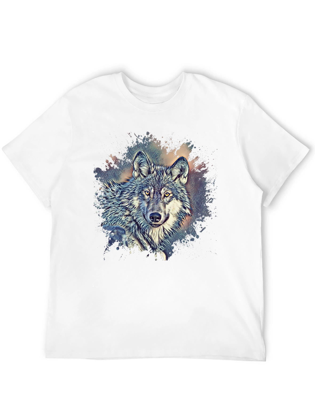 Black Wolf Graphic Print Crew Neck T-Shirt - Black view 12