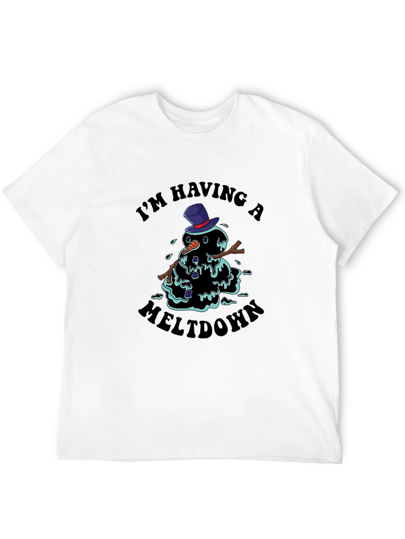Black Meltdown Snowman Graphic Tee - I'm Having A Meltdown T-Shirt view 12