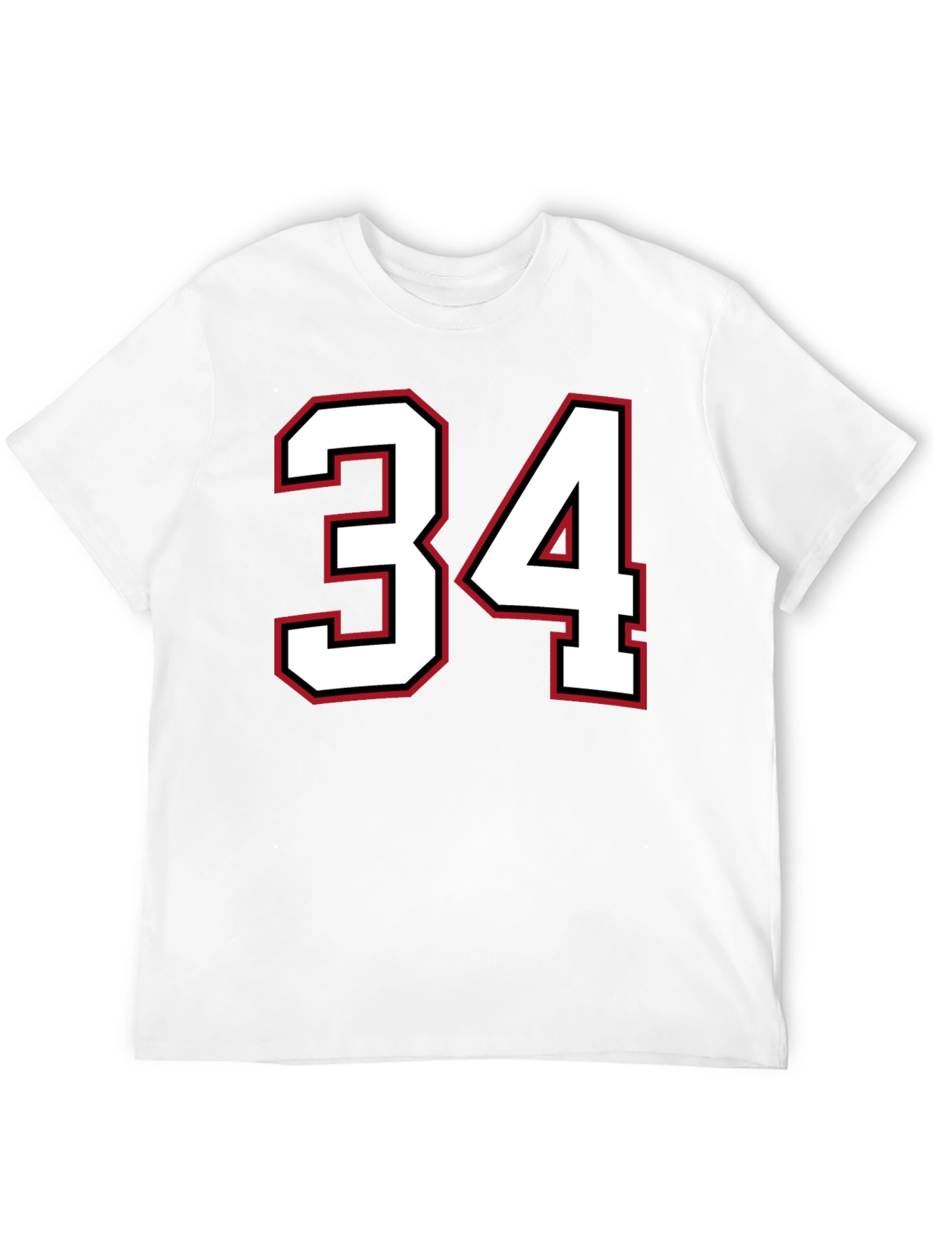 Black Jersey Number 34 Black T-Shirt view 12