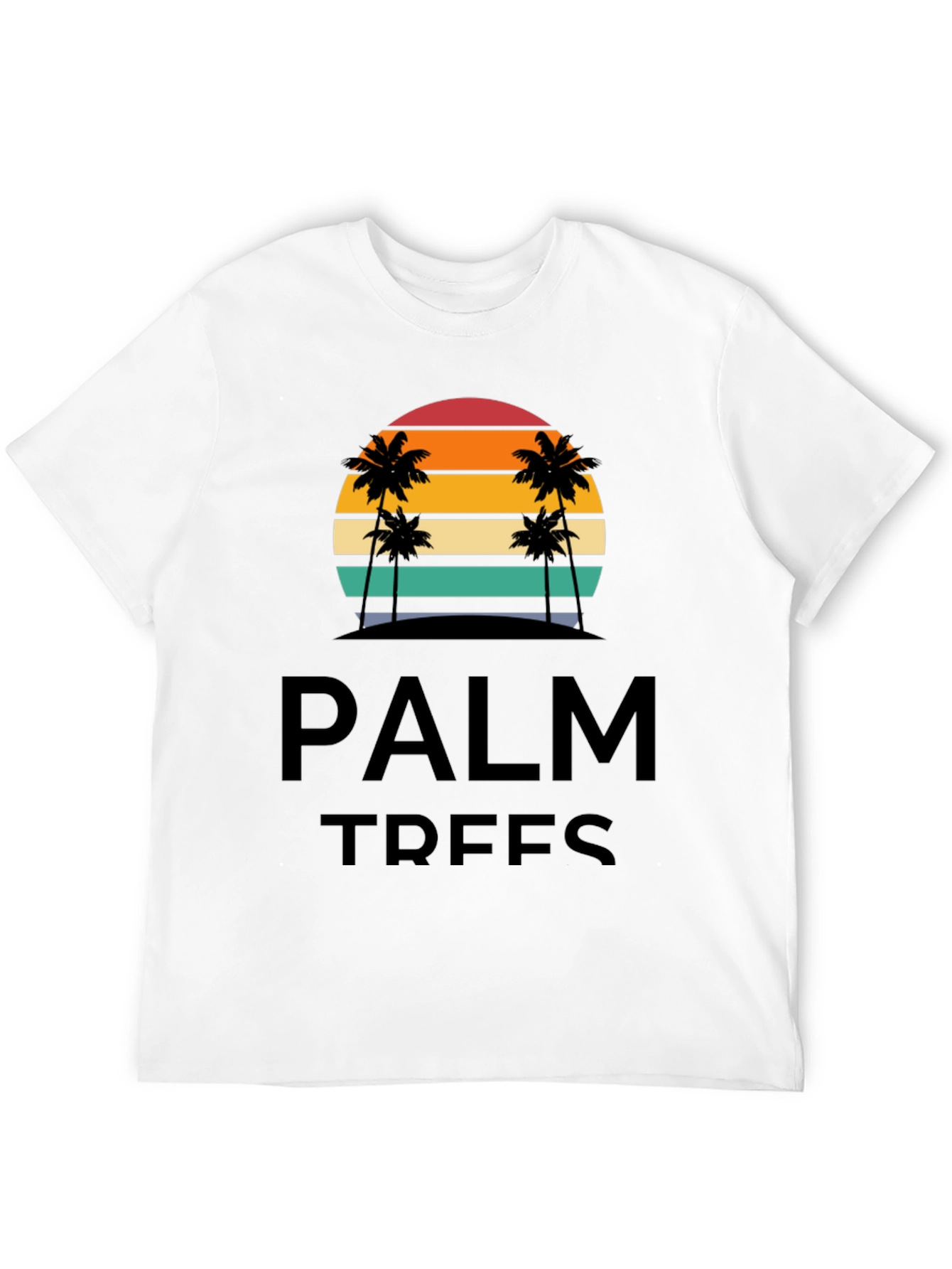 Black Palm Trees Graphic T-Shirt - Retro Sunset Design view 12