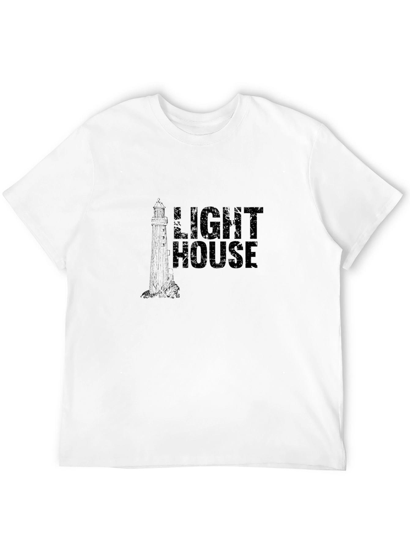 Black Lighthouse Graphic Print Black T-Shirt view 12