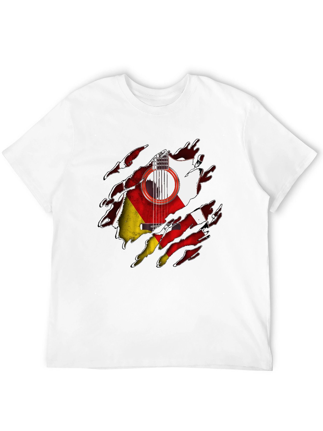 German Flag Guitar Ripped T-Shirt - 12