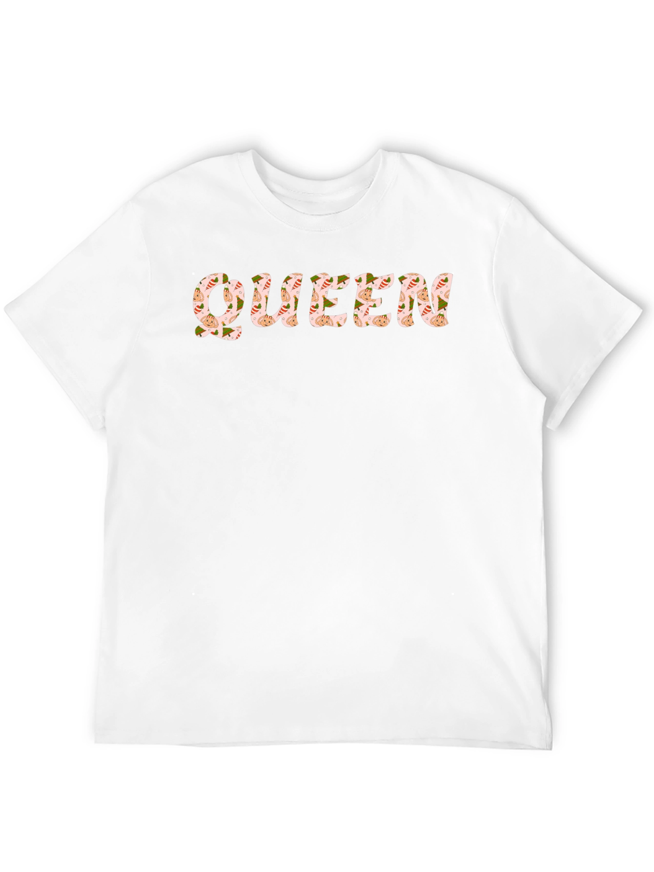 Black Queen Patterned T-Shirt - Black Crew Neck Tee view 12