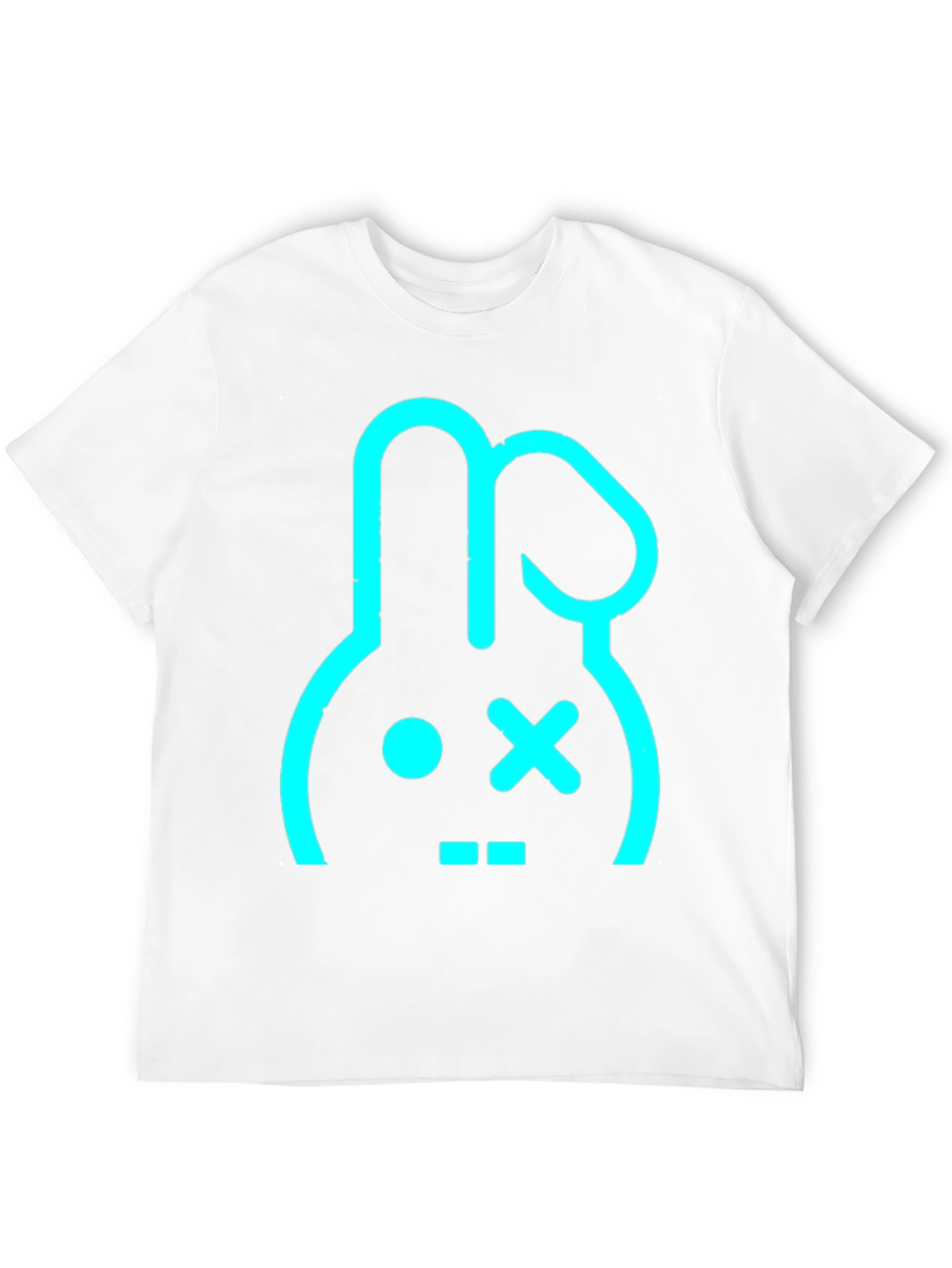 Black Cool Bunny Graphic Tee - Black Cotton Blend view 12
