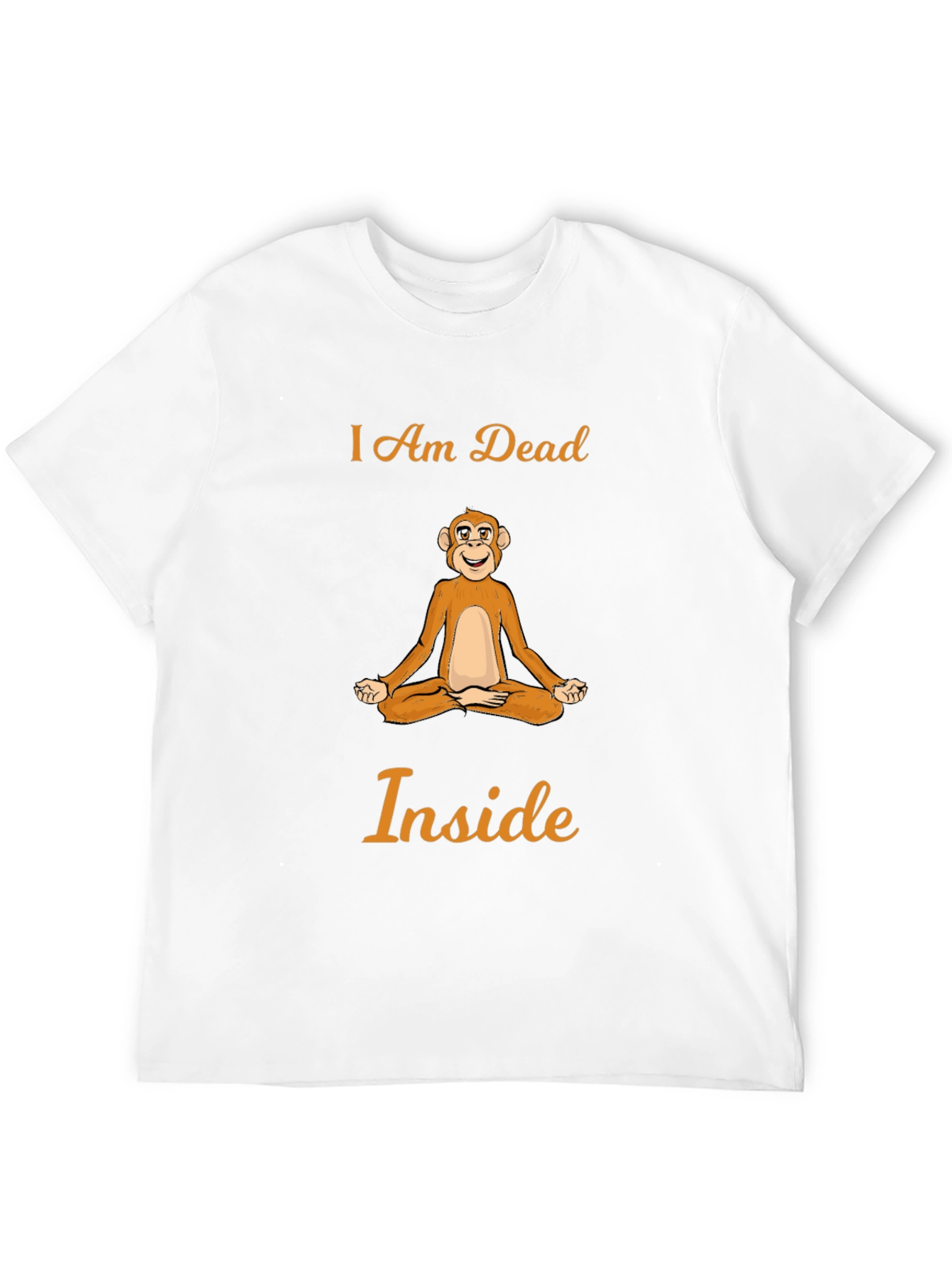 Black I Am Dead Inside Monkey Meditation T-Shirt view 12