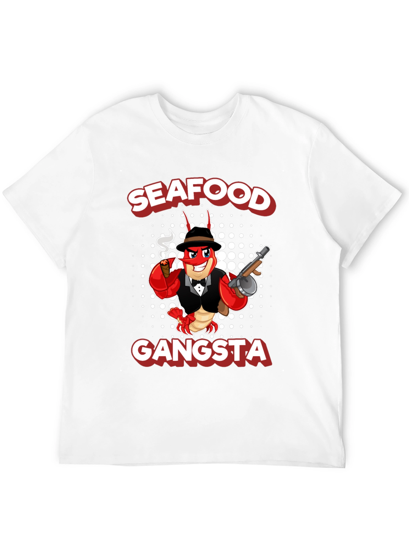 Black Seafood Gangsta Funny Graphic T-Shirt view 12