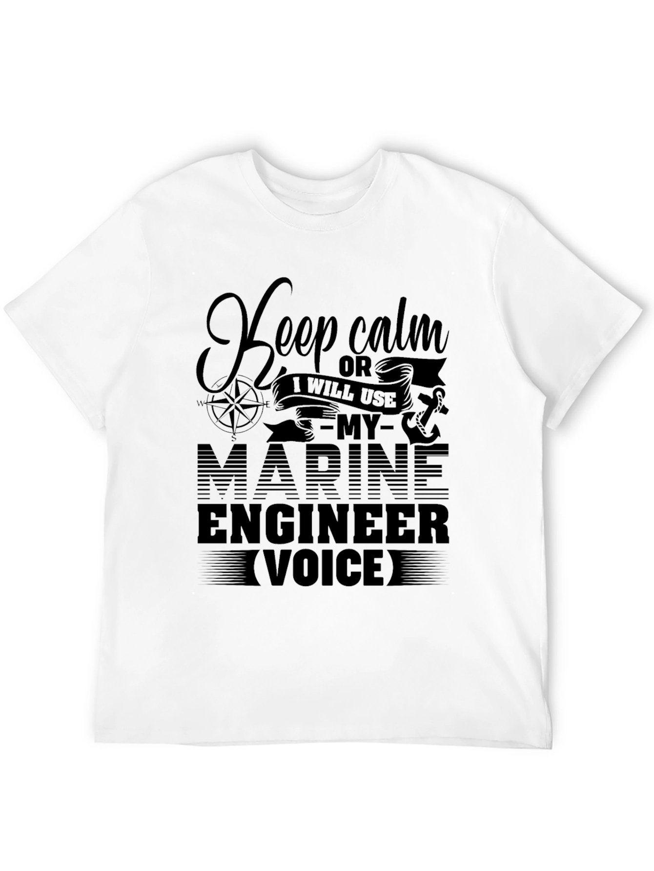 Black Keep Calm Marine Engineer T-Shirt view 12