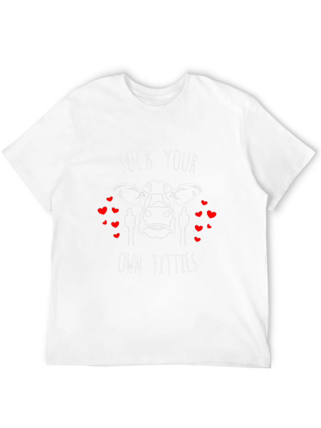 Black Suck Your Own Titties Funny Cow Graphic T-Shirt view 12