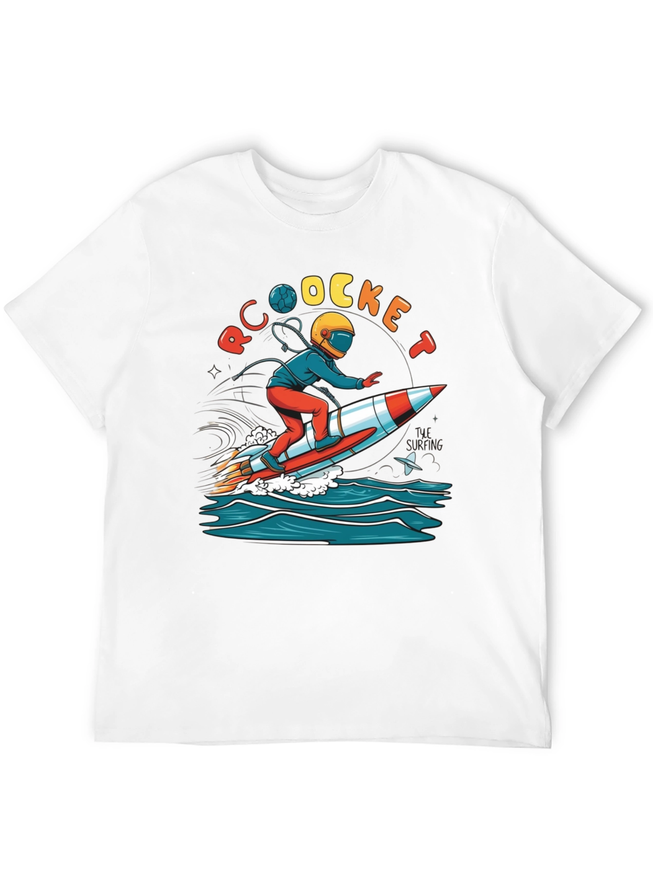 Black Rocket Surfing T-Shirt - Unique Graphic Tee view 12
