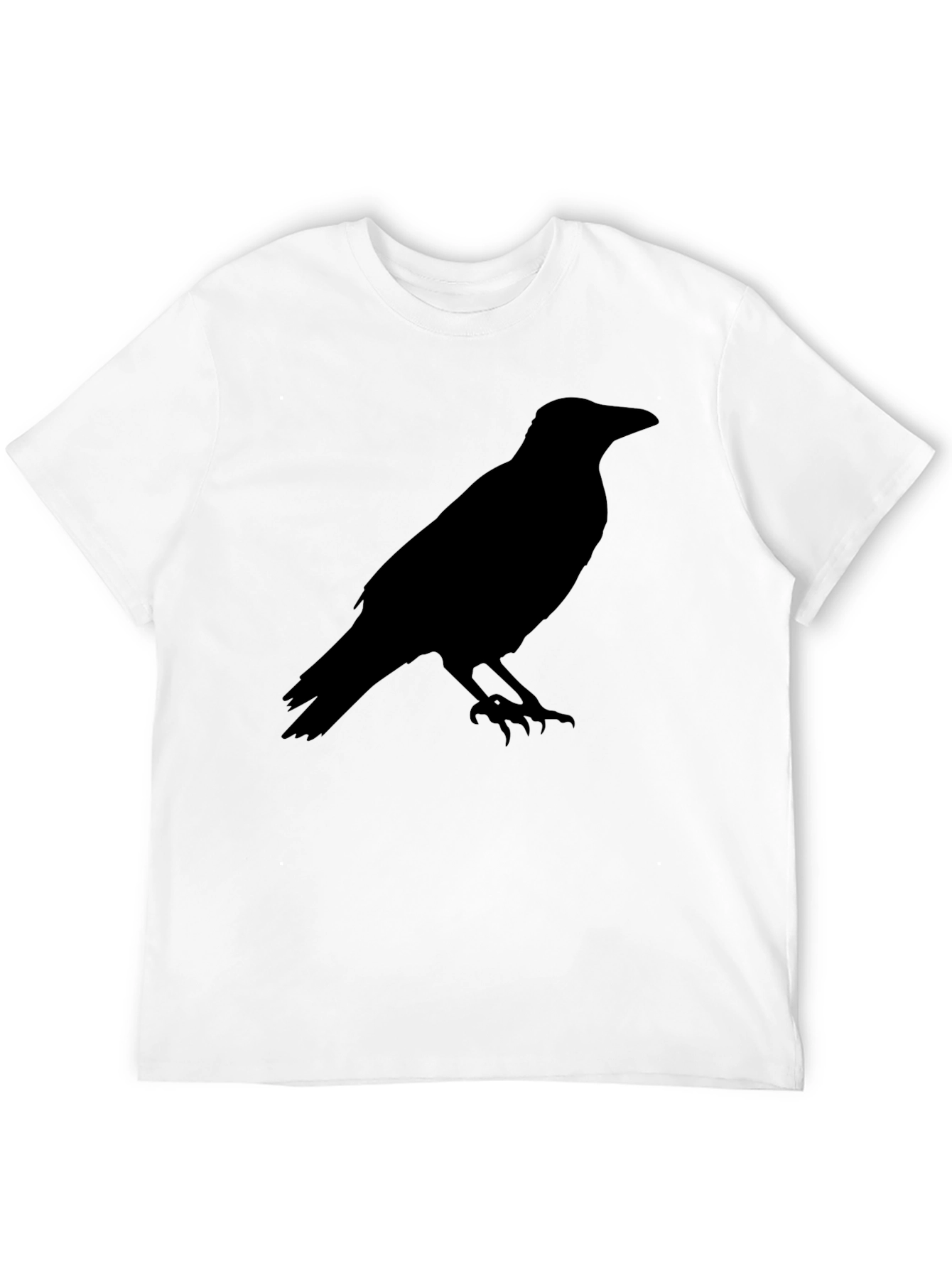 Black Raven Silhouette Graphic Tee - Black Cotton T-Shirt view 12