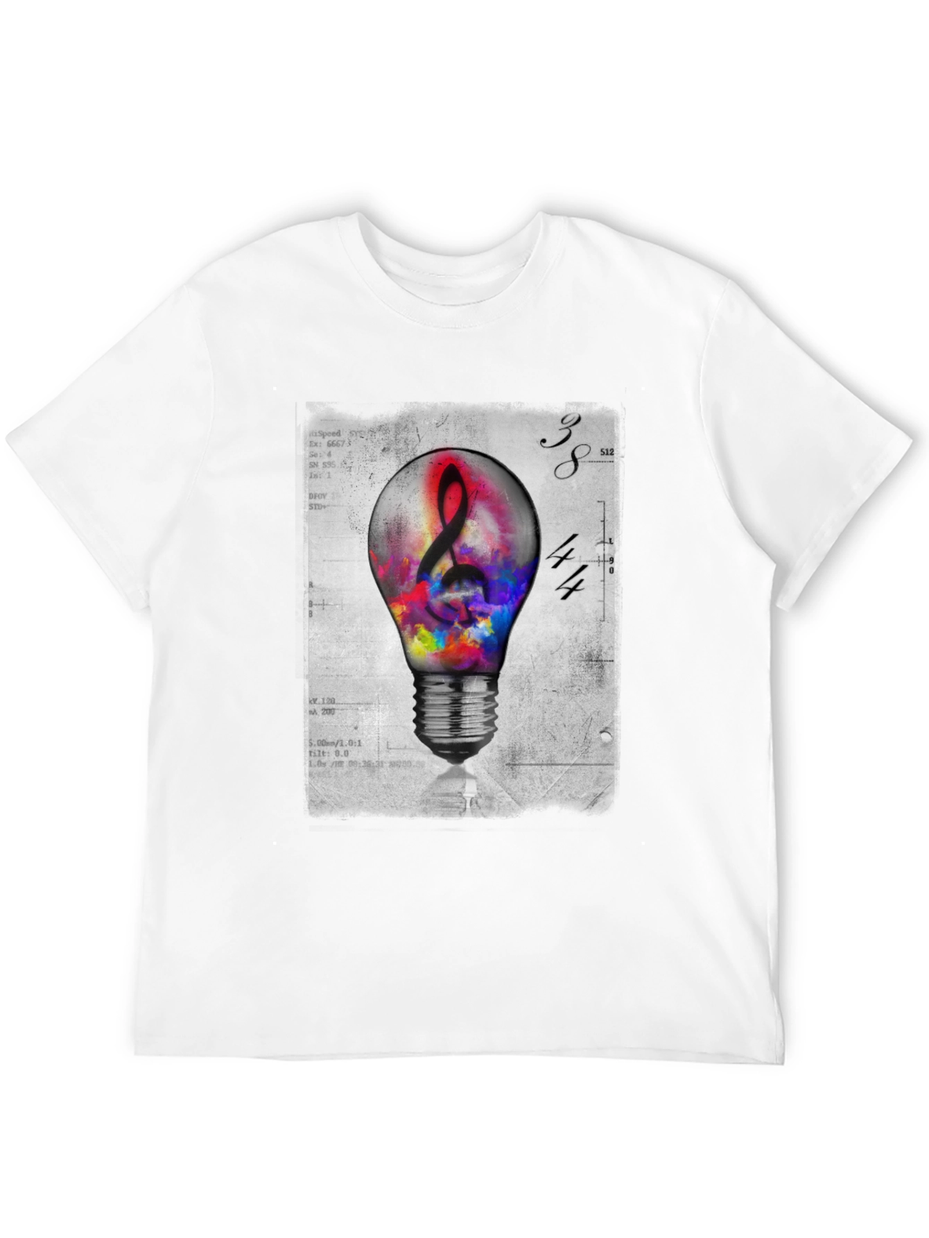 Black Treble Clef Lightbulb Graphic T-Shirt view 12
