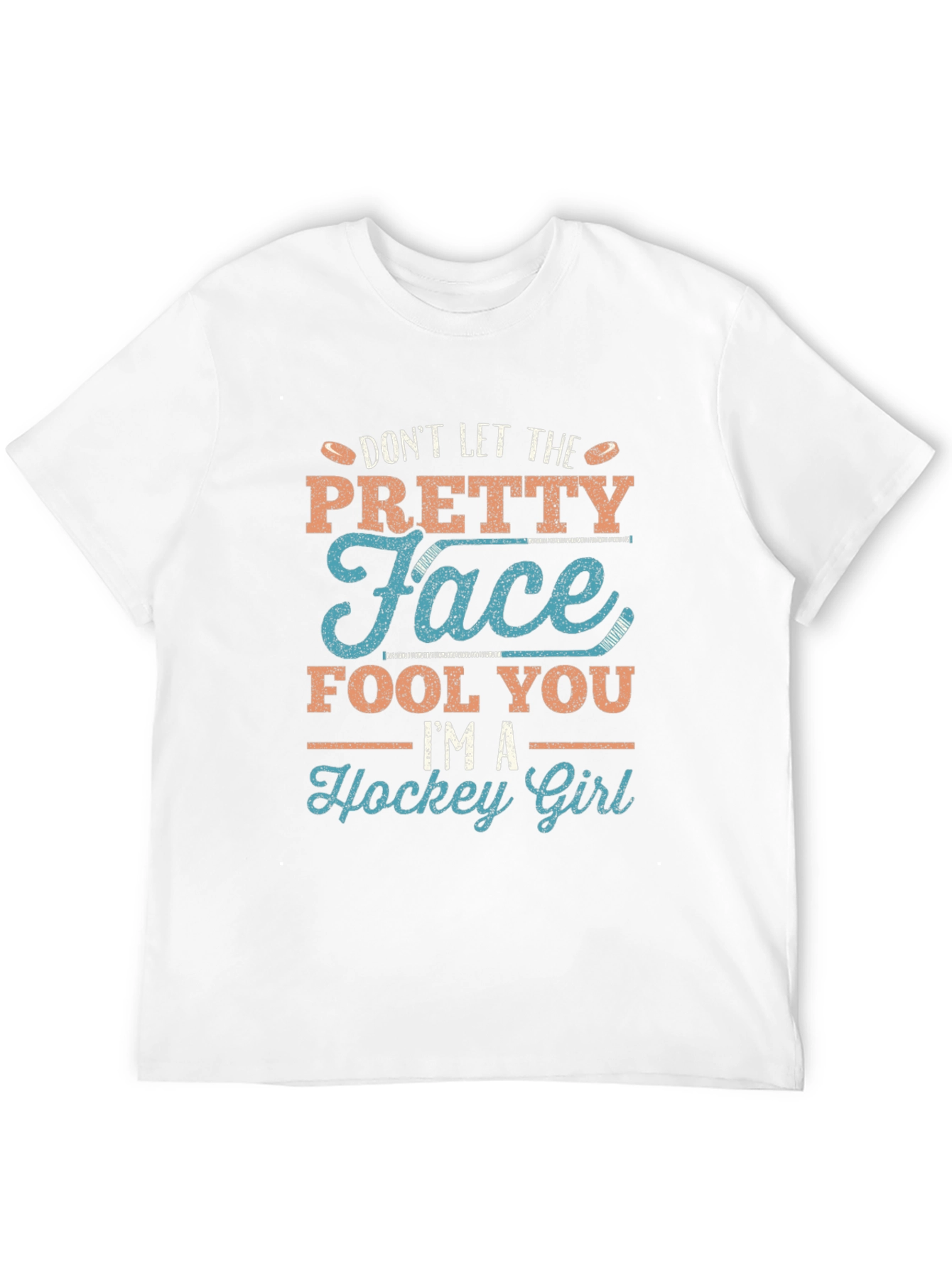 Black Pretty Face Hockey Girl Graphic T-Shirt view 12