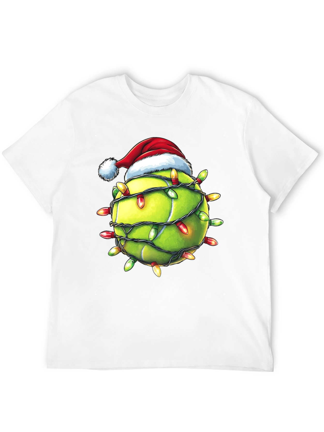 Black Festive Tennis Christmas T-Shirt view 12