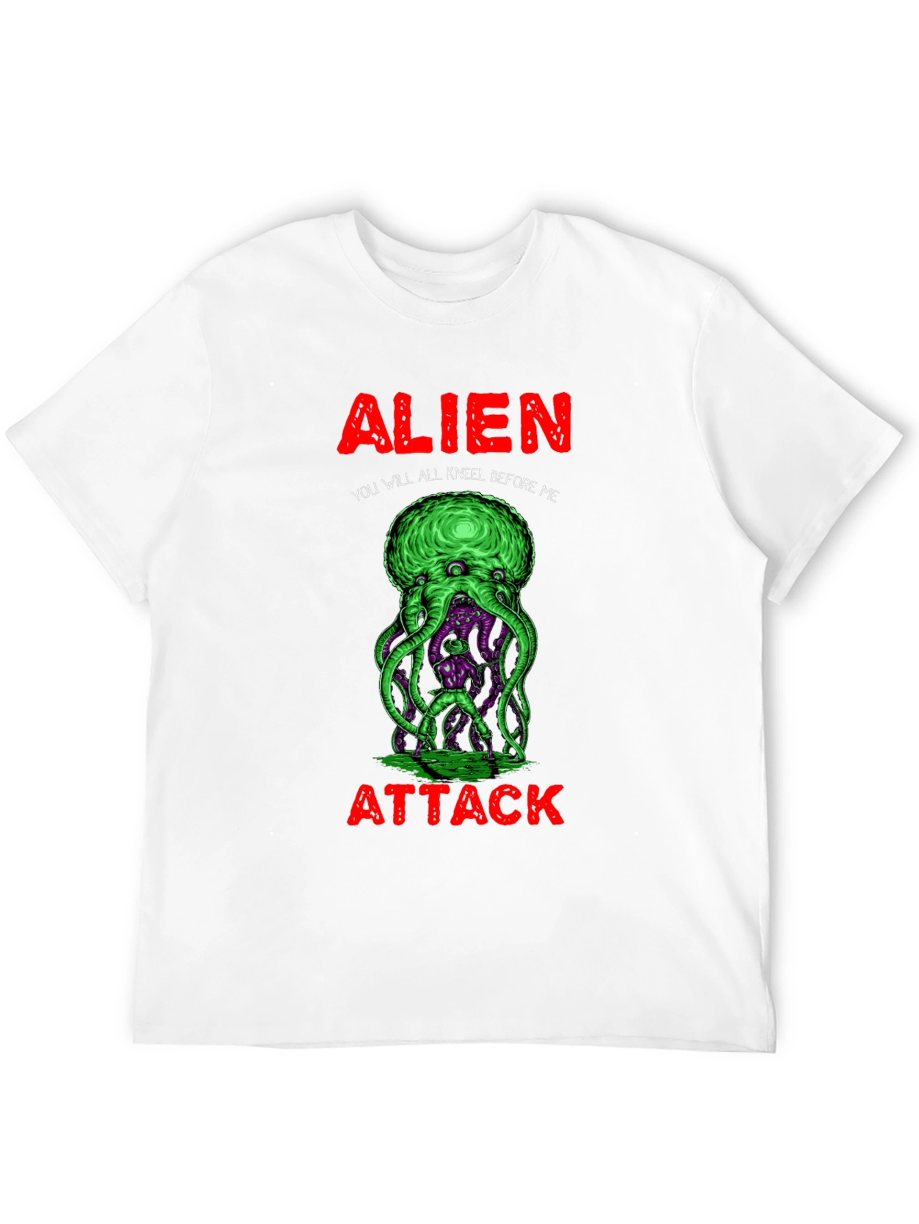 Black Alien Attack Graphic T-Shirt view 12