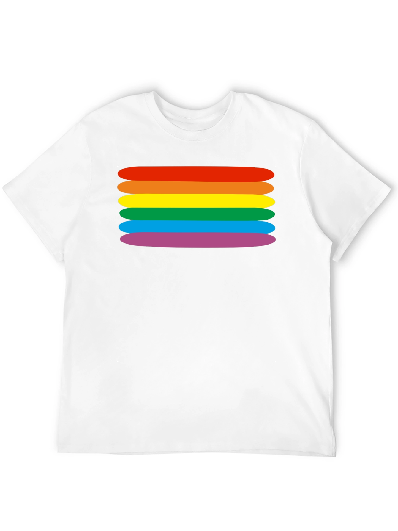 Black Rainbow Stripes Graphic Tee - Black Cotton Blend T-Shirt view 12