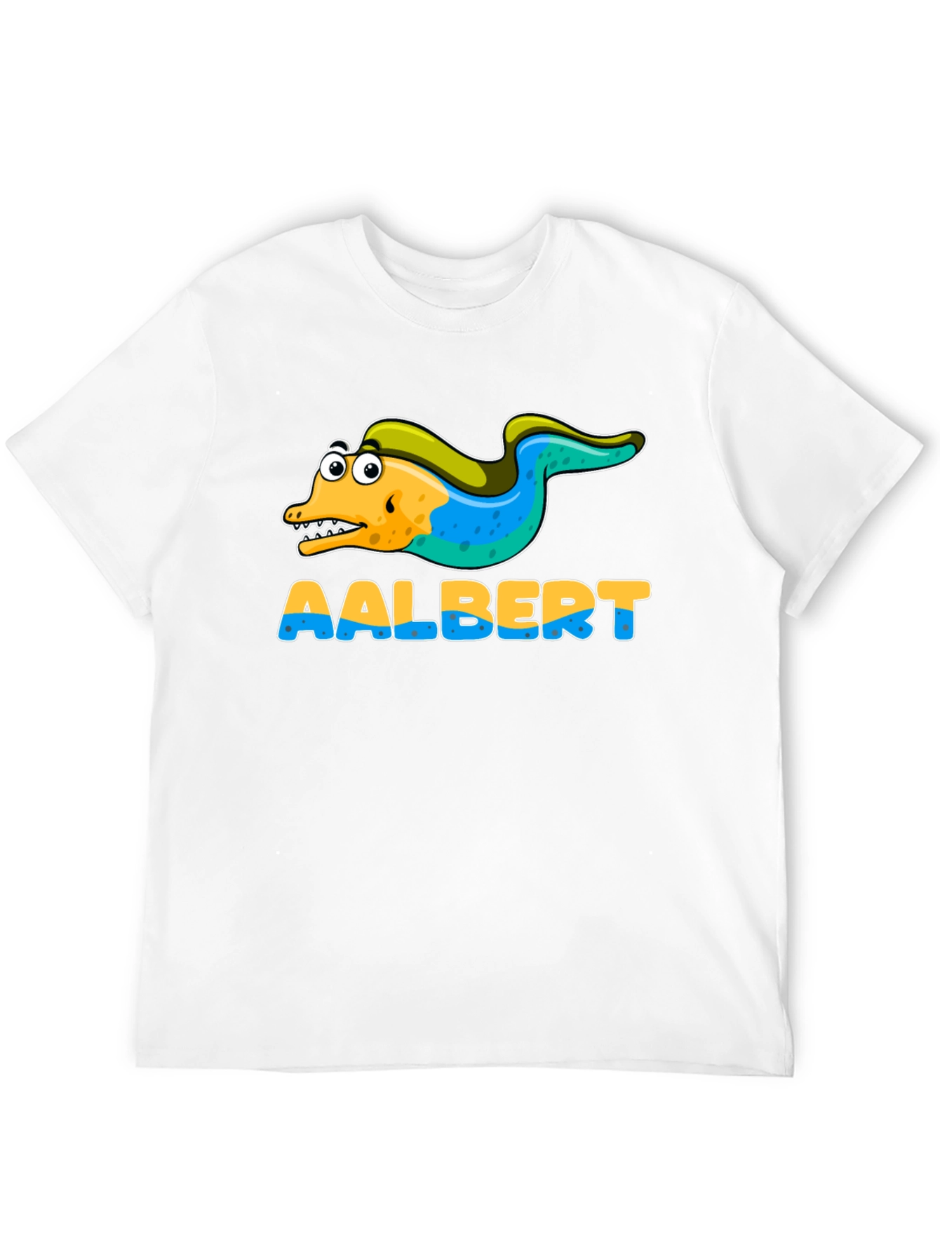 Black Aalbert Eel Cartoon Graphic T-Shirt view 12