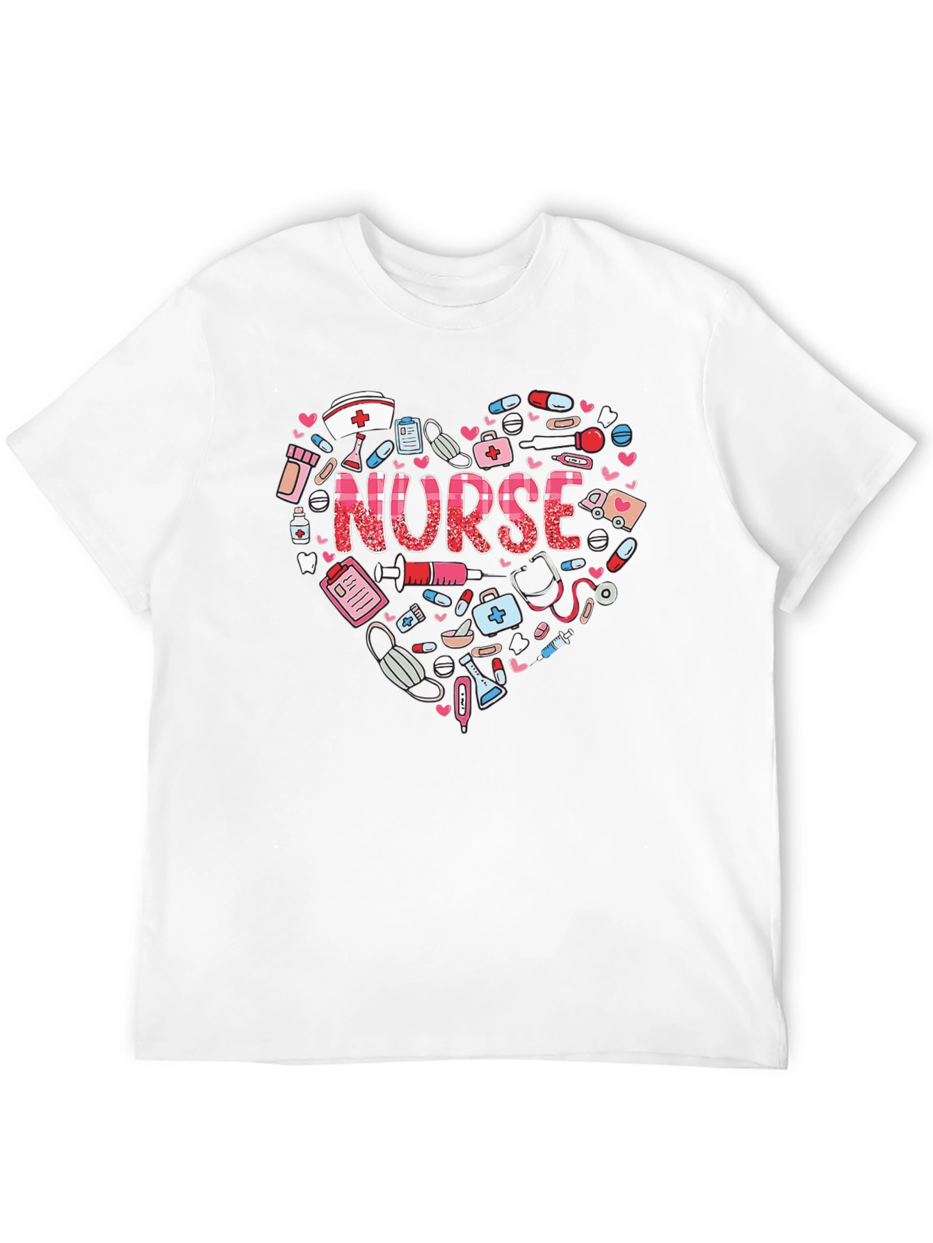 Black Nurse Heart Graphic T-Shirt - Healthcare Hero Appreciation view 12