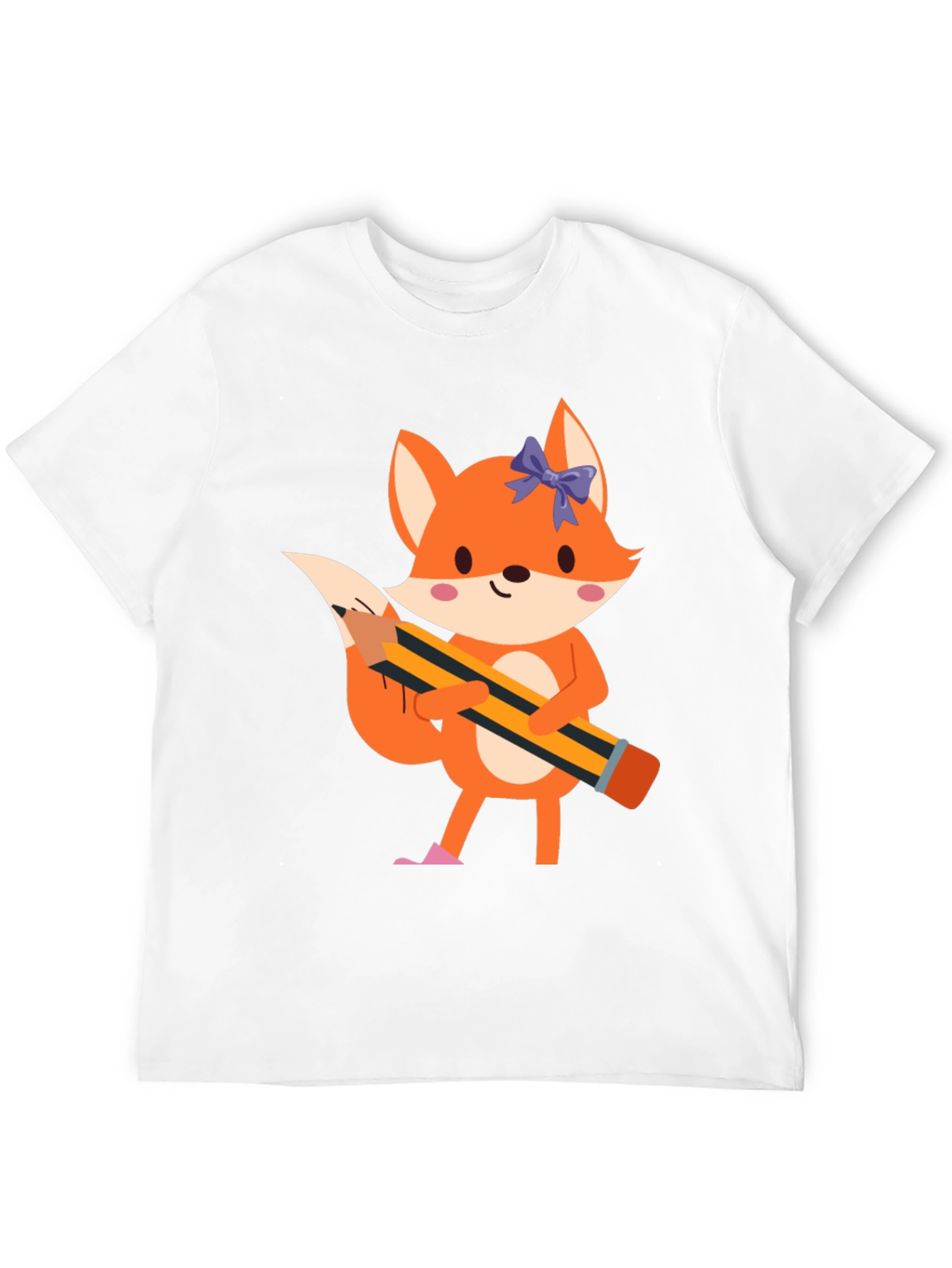 Black Fox with Pencil Graphic Tee - Black view 12