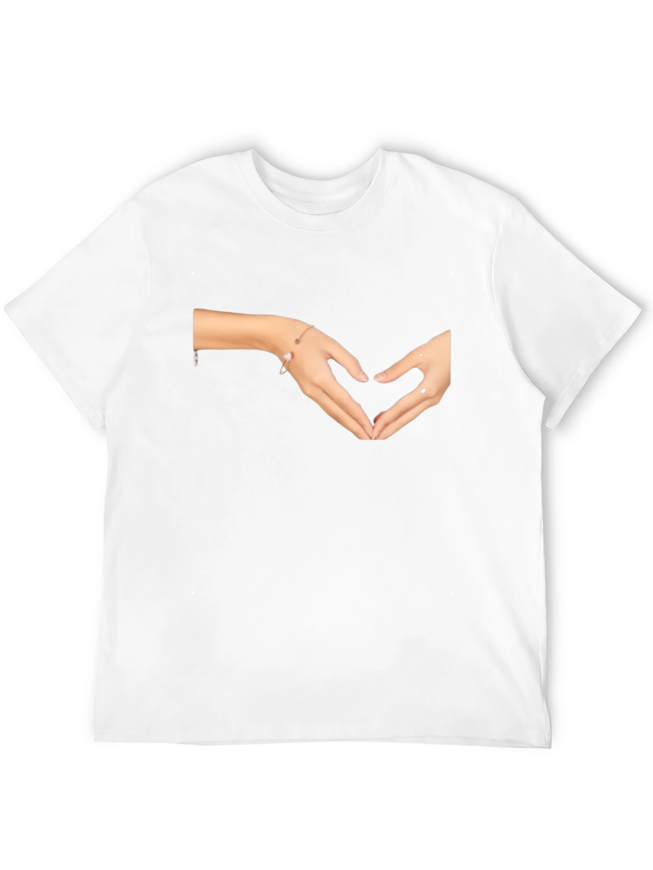 Black Heart Hands Graphic Tee - Black Casual Top view 12