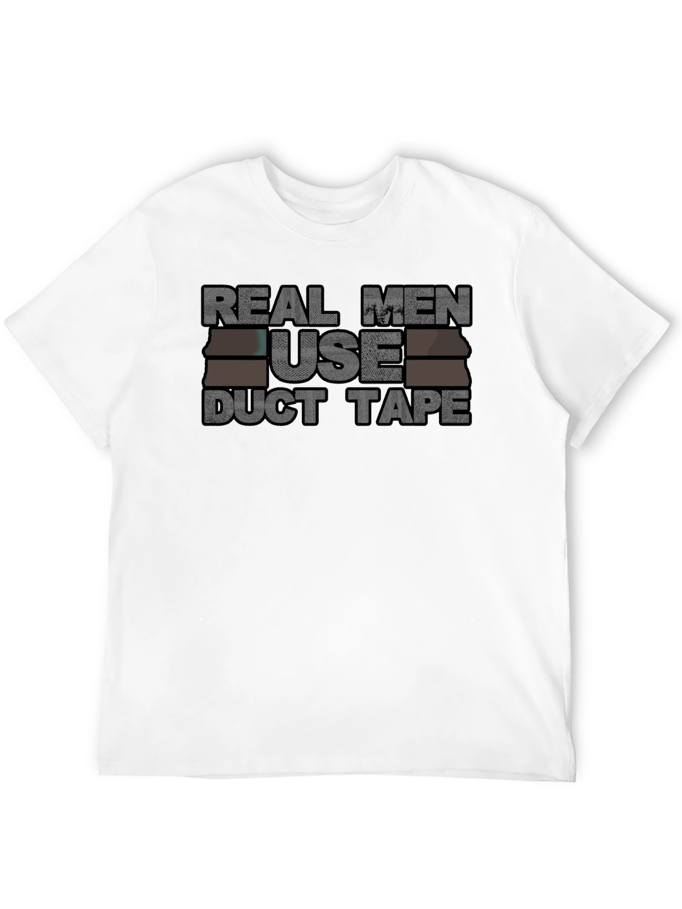Black Real Men Use Duct Tape Graphic Tee view 12