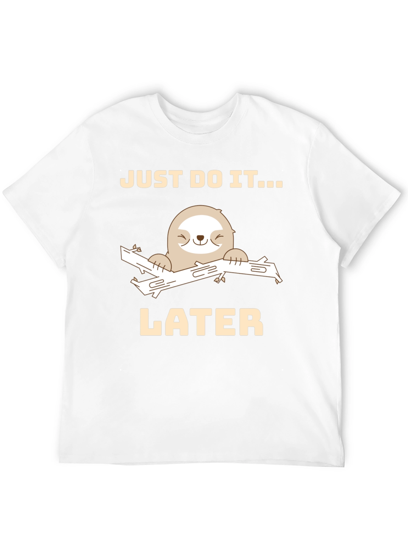 Black Just Do It Later Sloth Graphic Tee - Funny Relaxed T-Shirt view 12