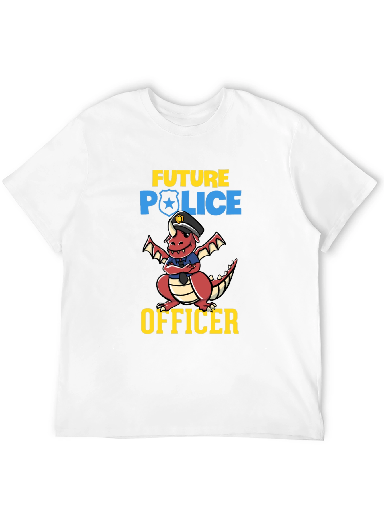 Black Future Police Officer Dragon T-Shirt view 12