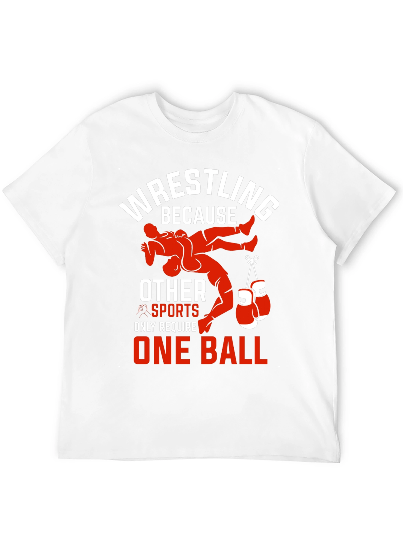 Black Wrestling T-Shirt - One Ball Funny Tee view 12