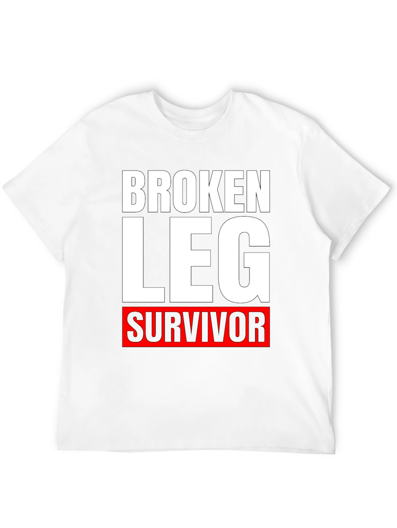Black Broken Leg Survivor T-Shirt - Funny Get Well Soon Tee view 12